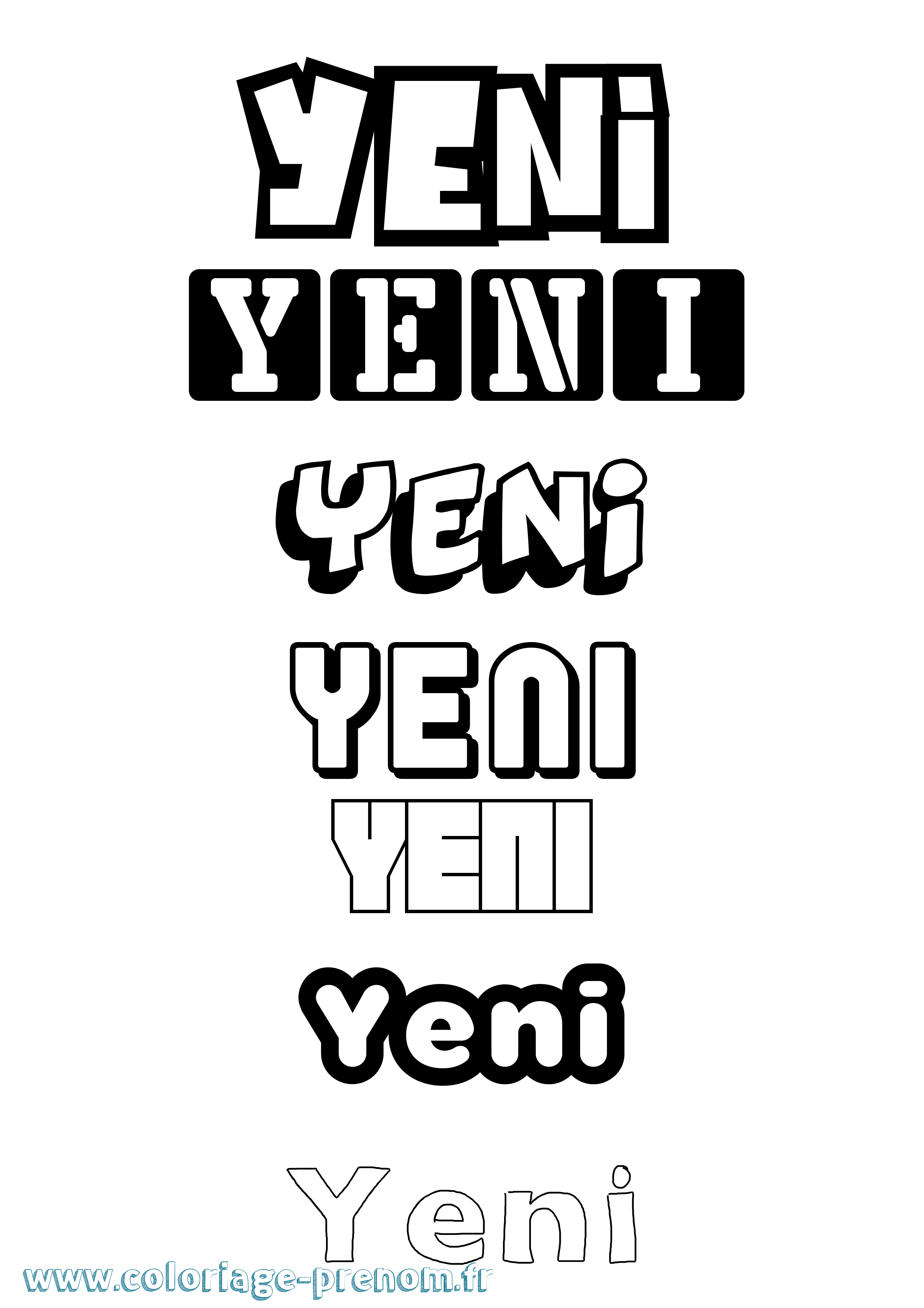 Coloriage Yeni Simple Coloriage prénom Yeni Simple