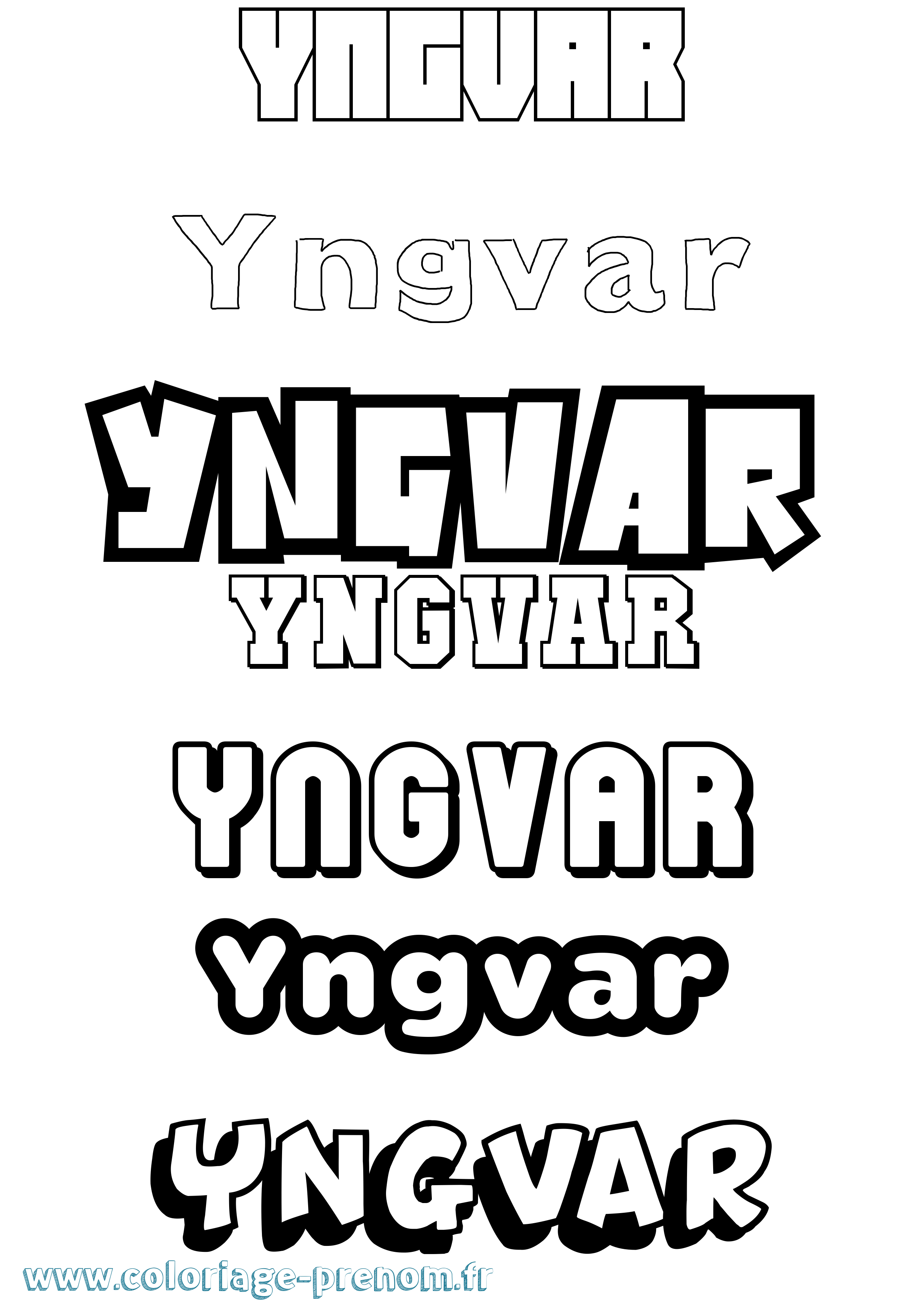 Coloriage prénom Yngvar Simple