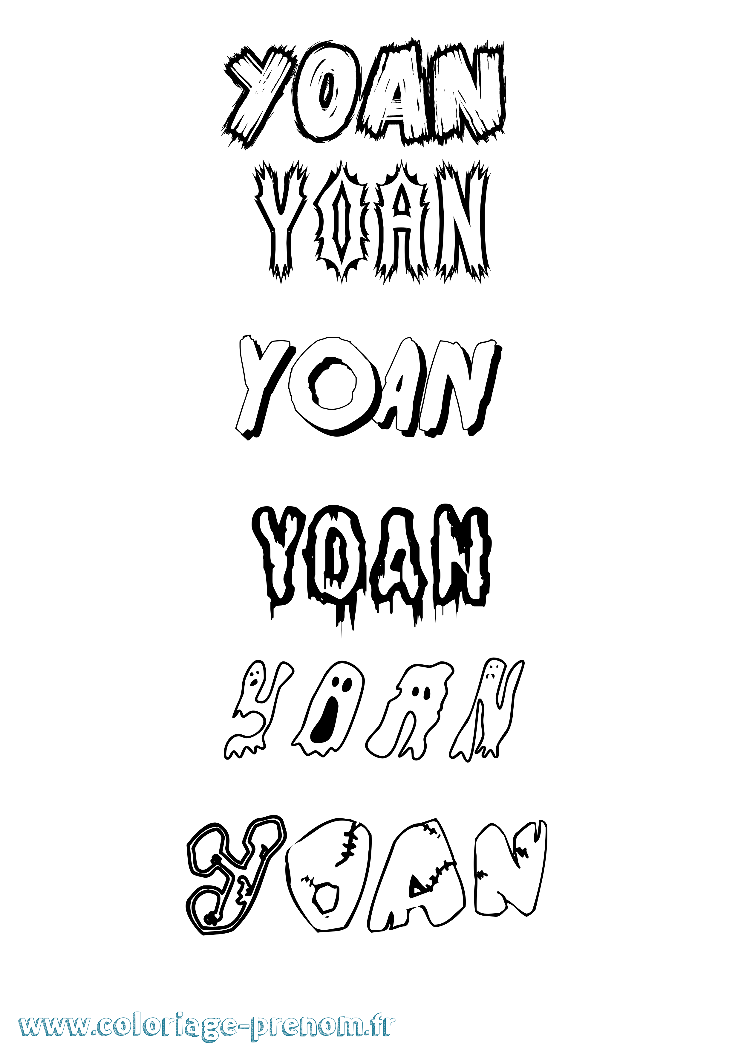 Coloriage Yoan Frisson Coloriage prénom Yoan Frisson