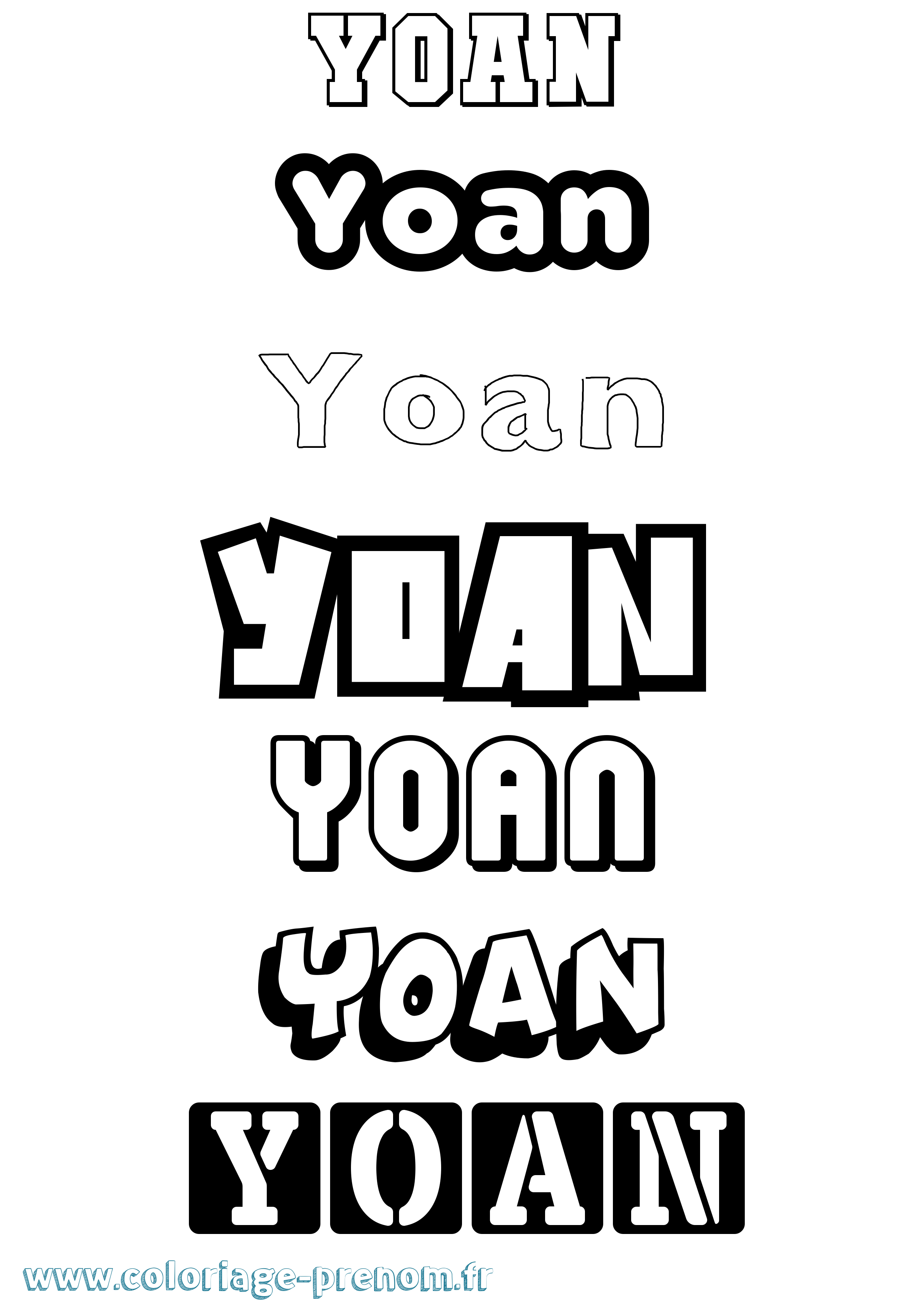 Coloriage Yoan Simple Coloriage prénom Yoan Simple