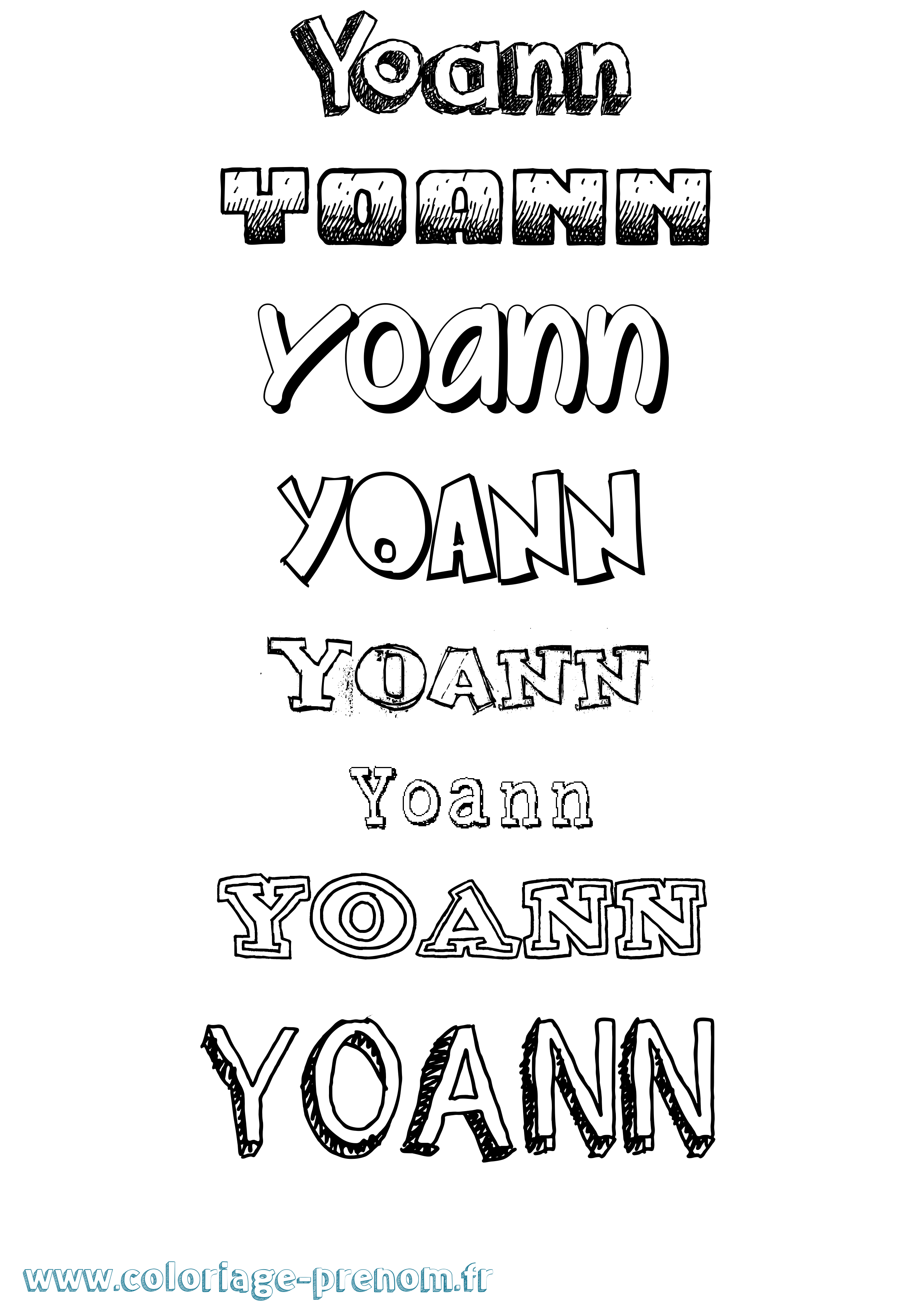 Coloriage prénom Yoann Dessiné
