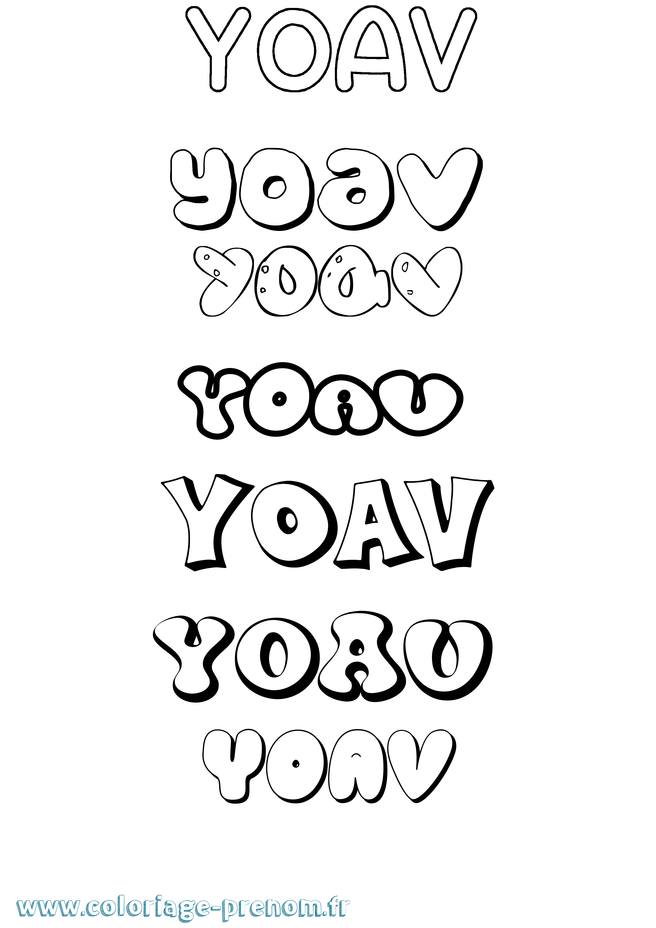 Coloriage prénom Yoav