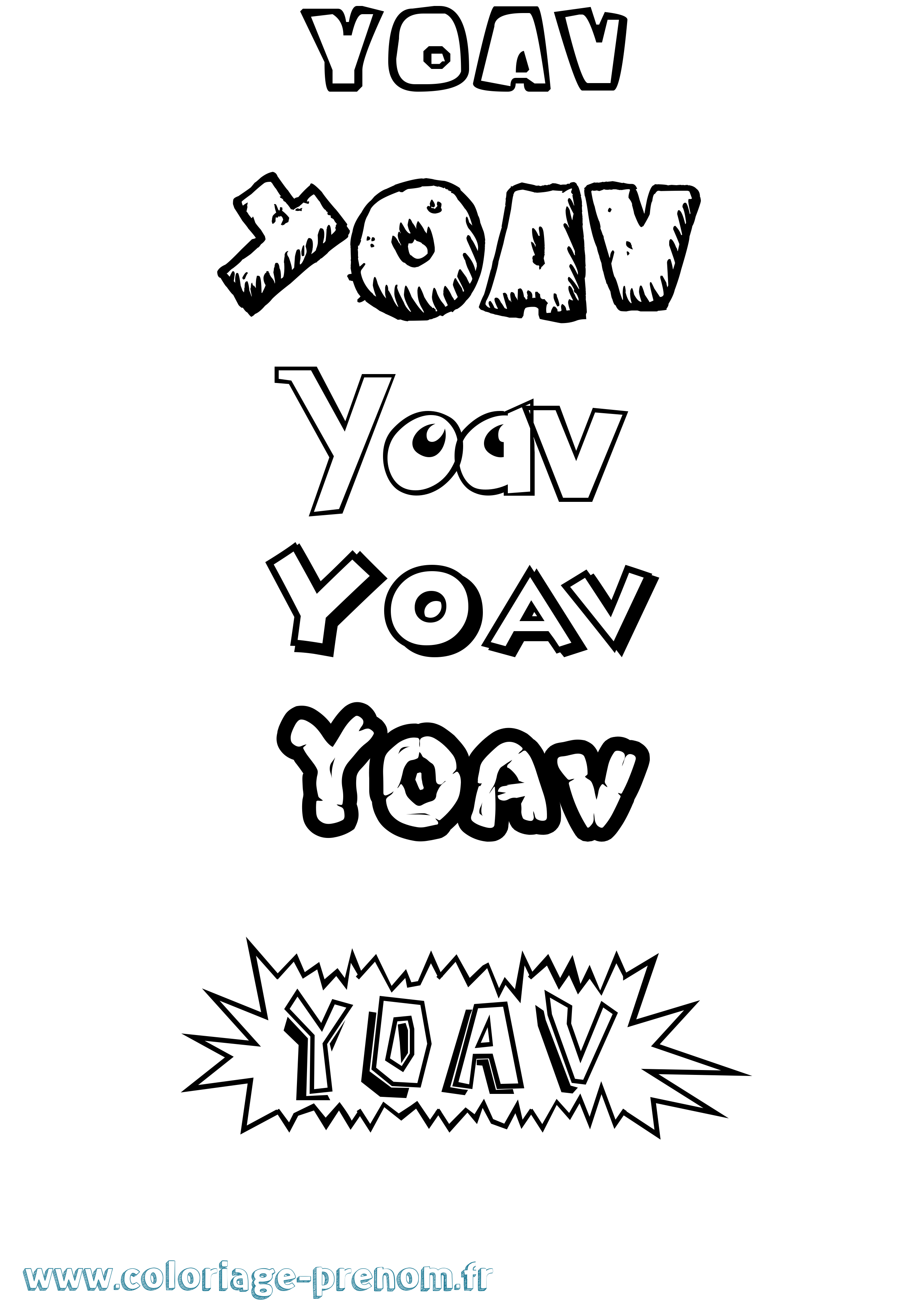 Coloriage prénom Yoav