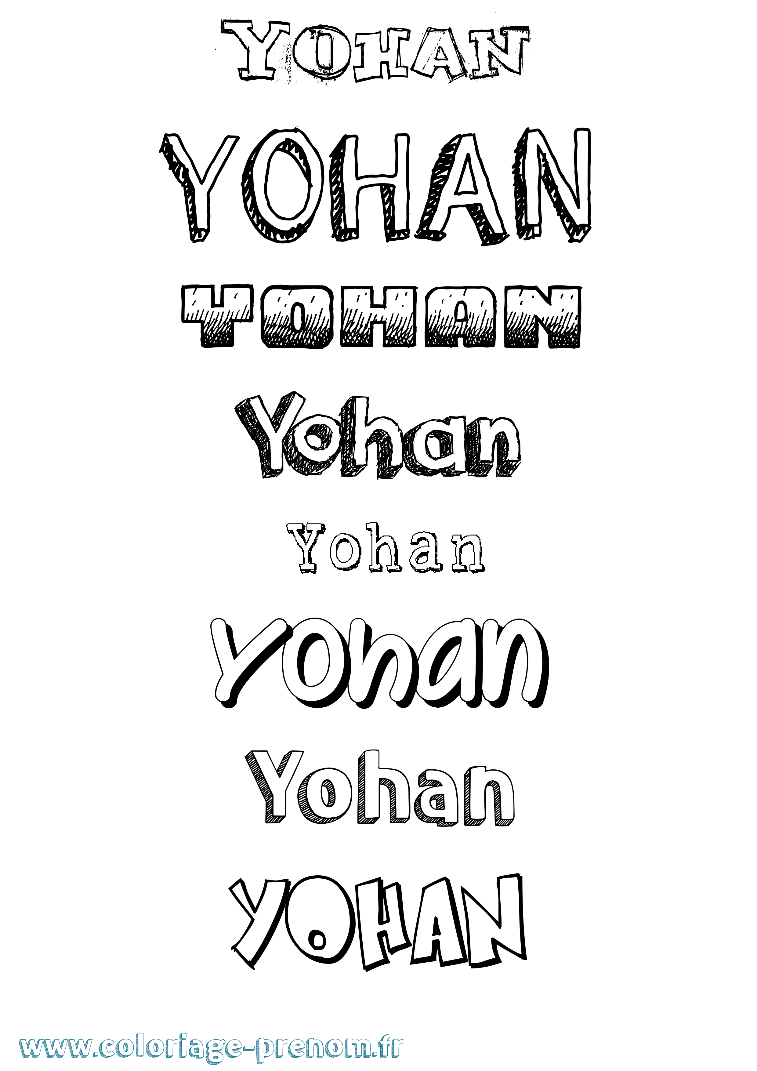 Coloriage prénom Yohan