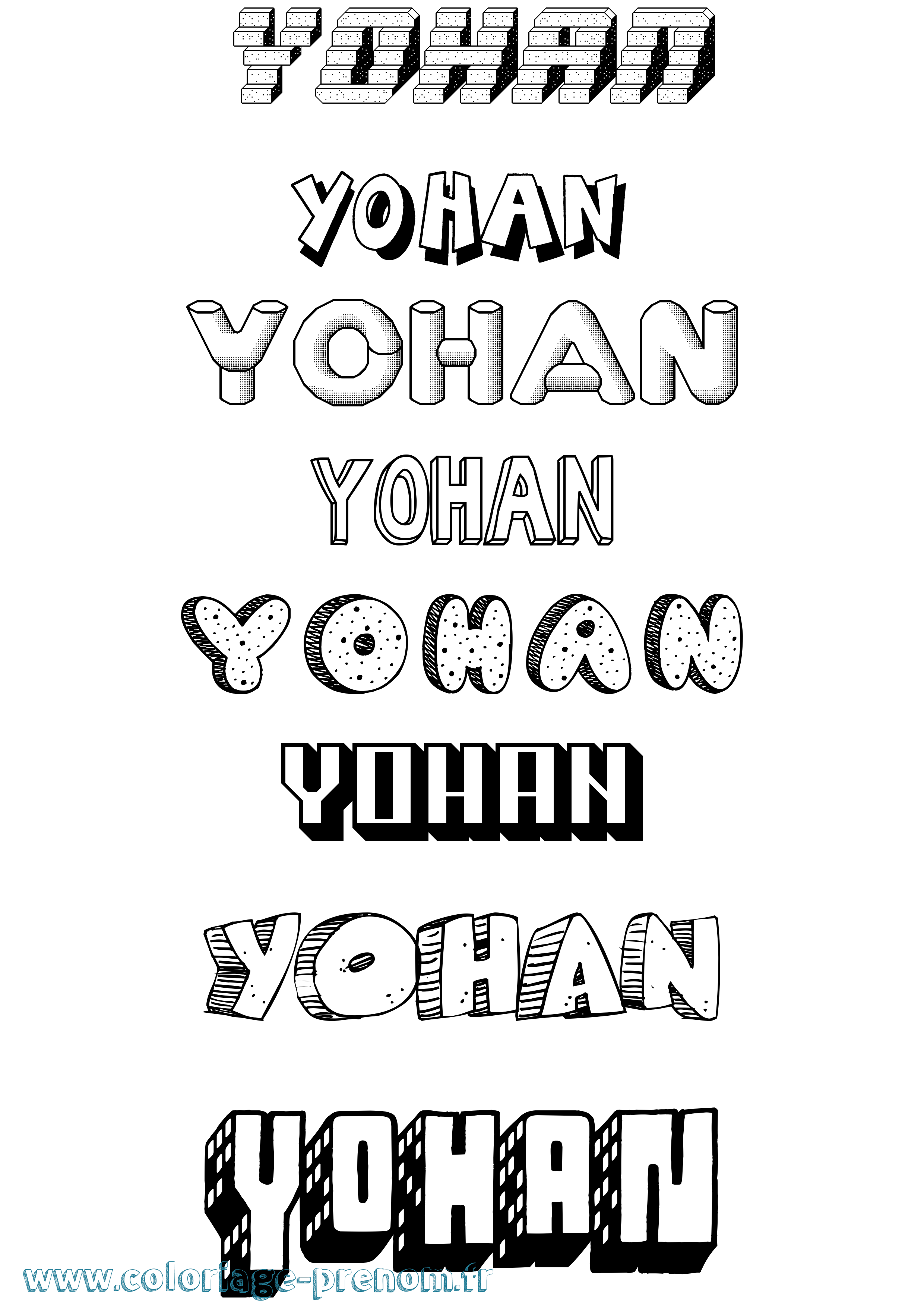 Coloriage prénom Yohan