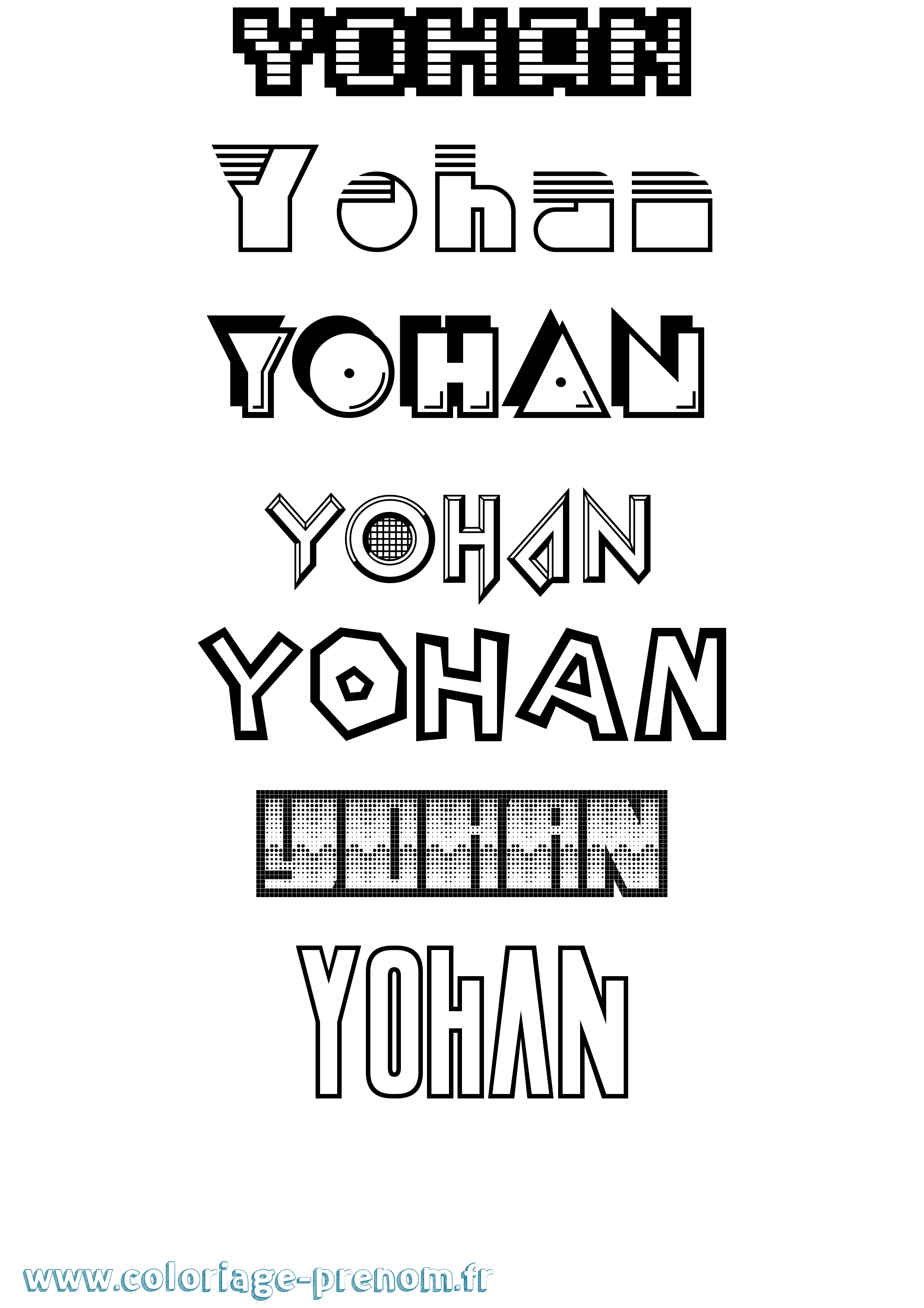Coloriage prénom Yohan Jeux Vidéos