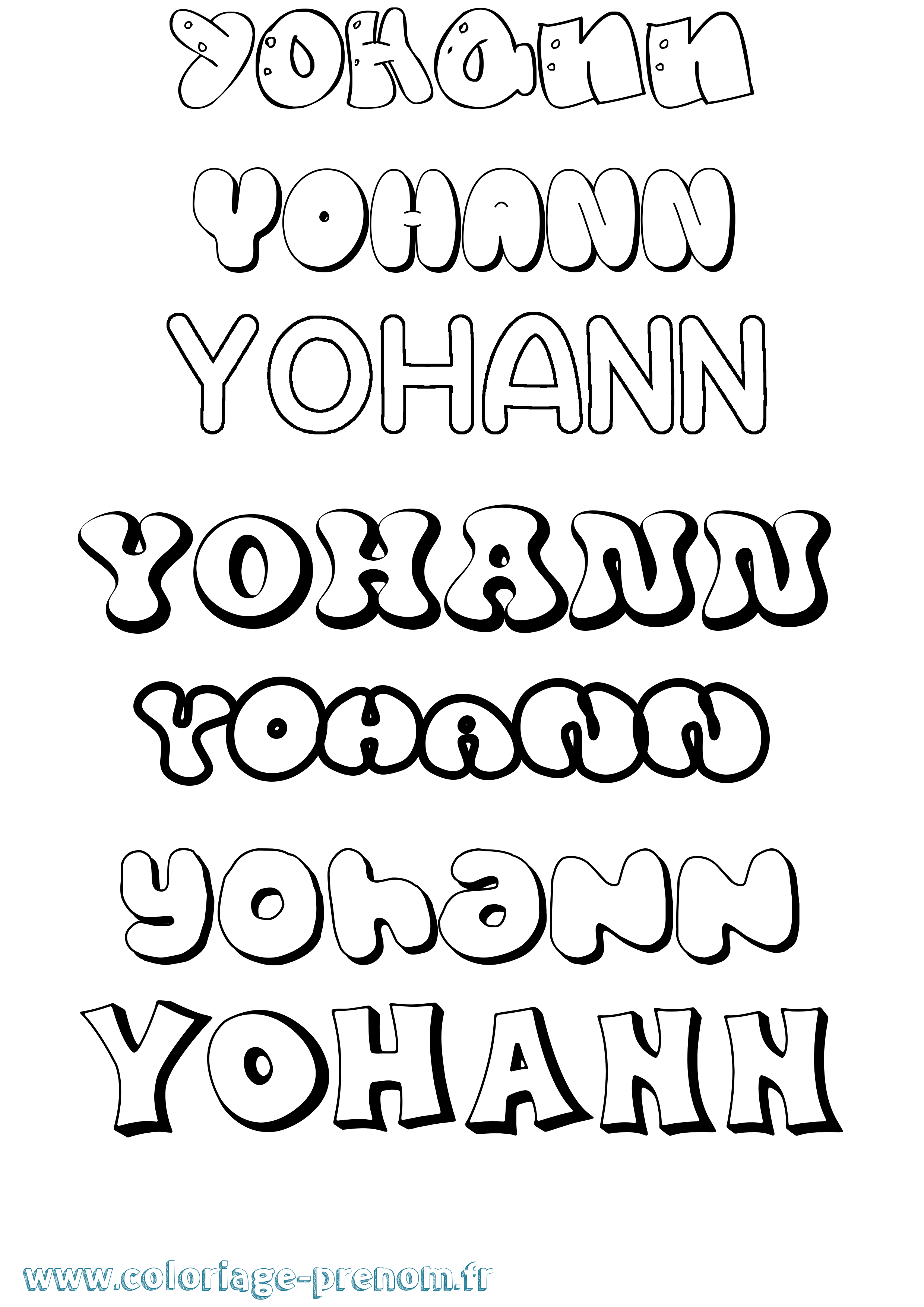 Coloriage Yohann Coloriage prénom Yohann