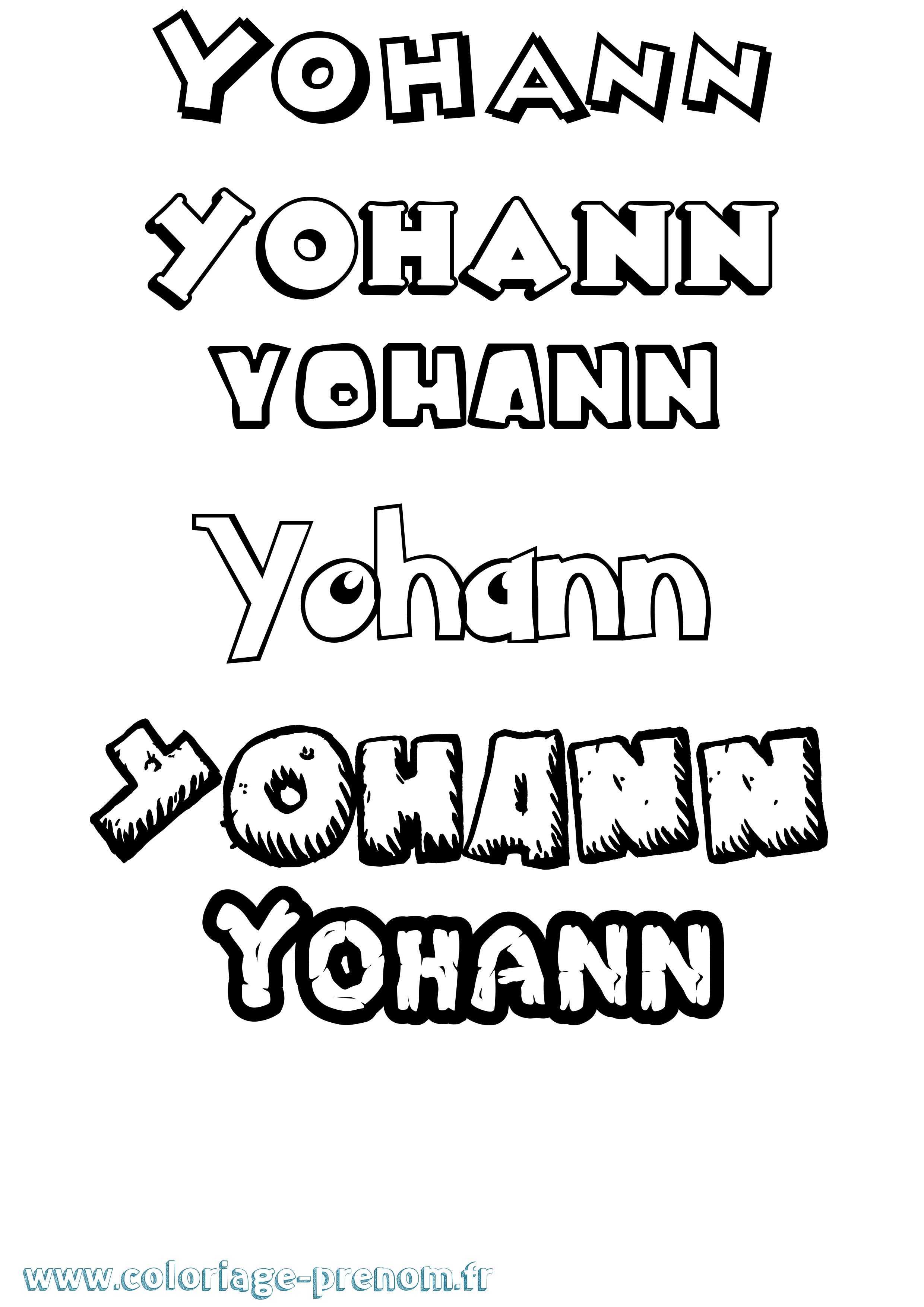 Coloriage Yohann Coloriage prénom Yohann