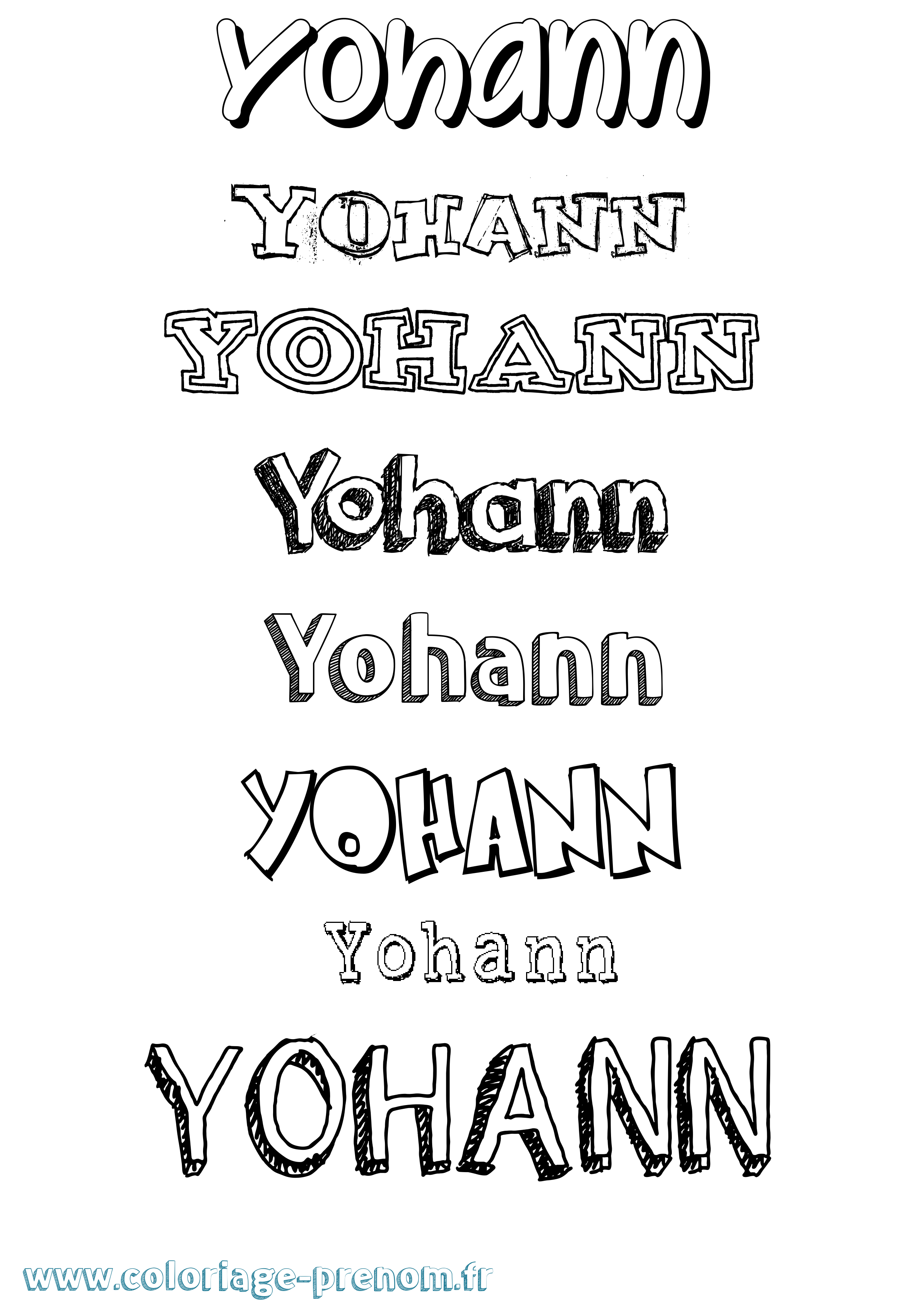 Coloriage Yohann Coloriage prénom Yohann