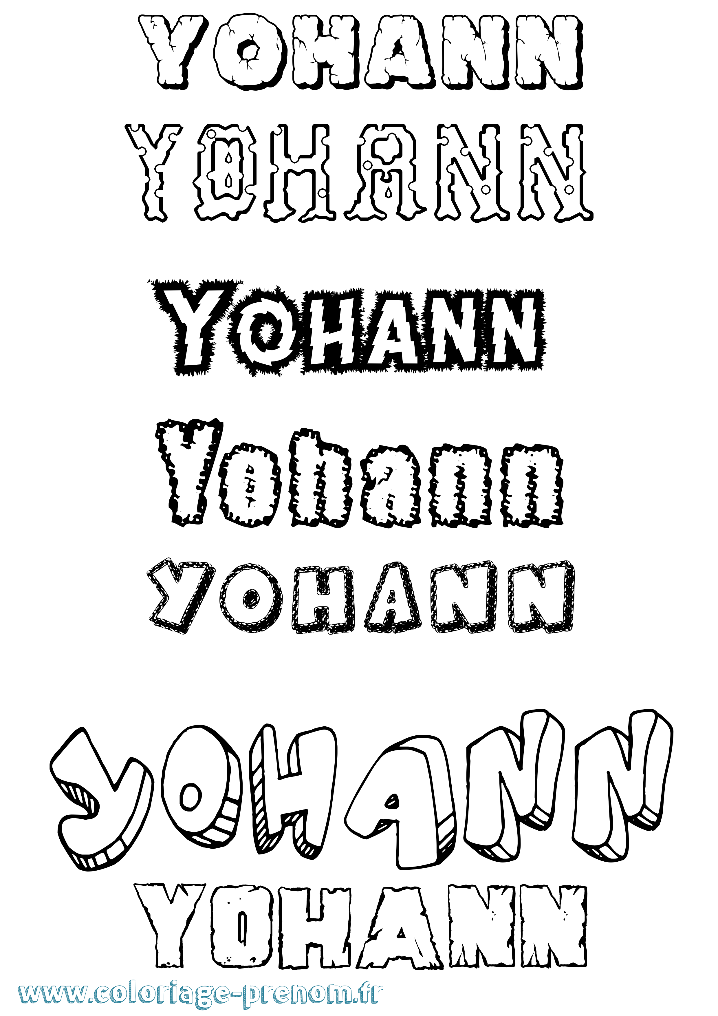 Coloriage Yohann Coloriage prénom Yohann