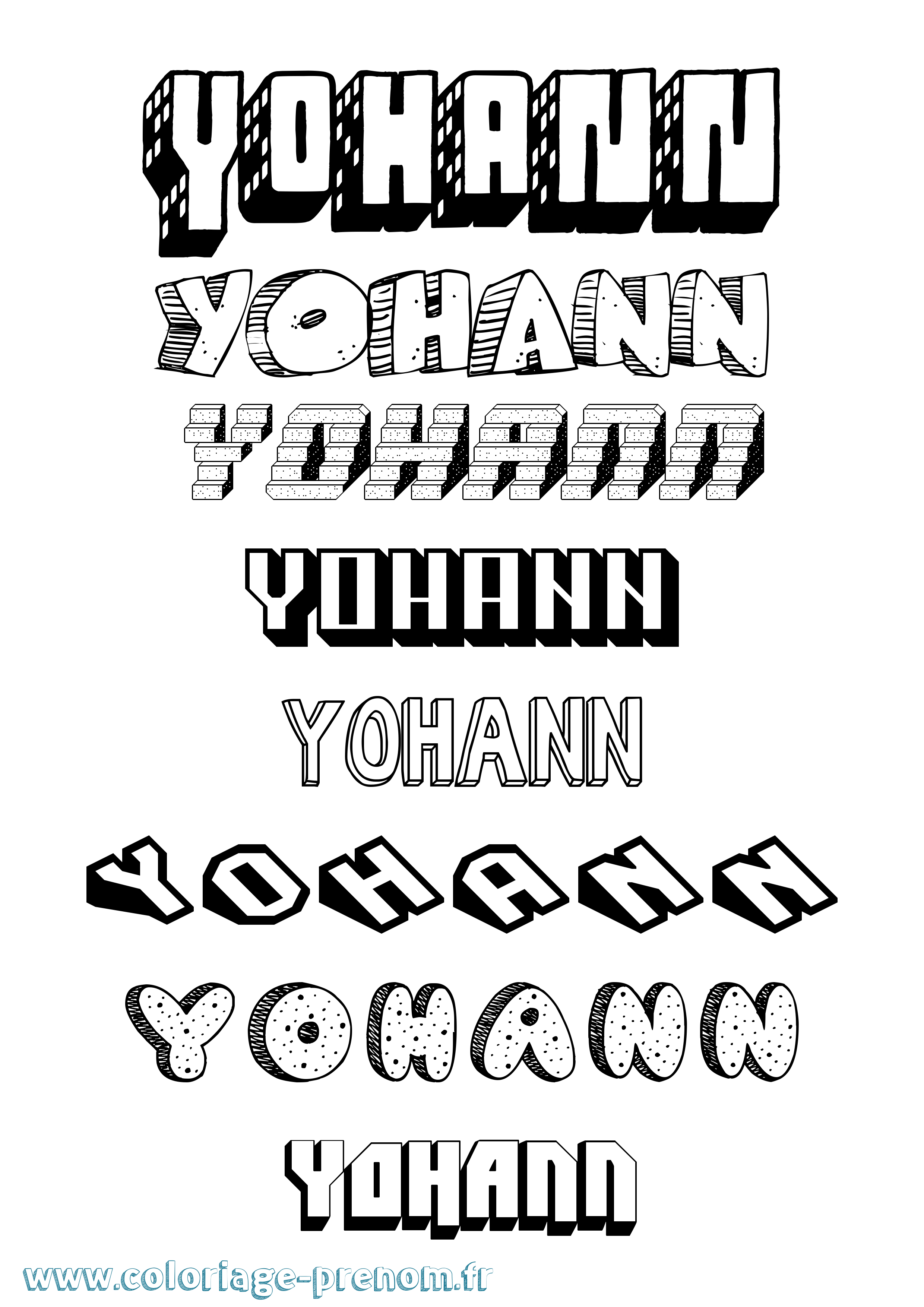 Coloriage Yohann Coloriage prénom Yohann