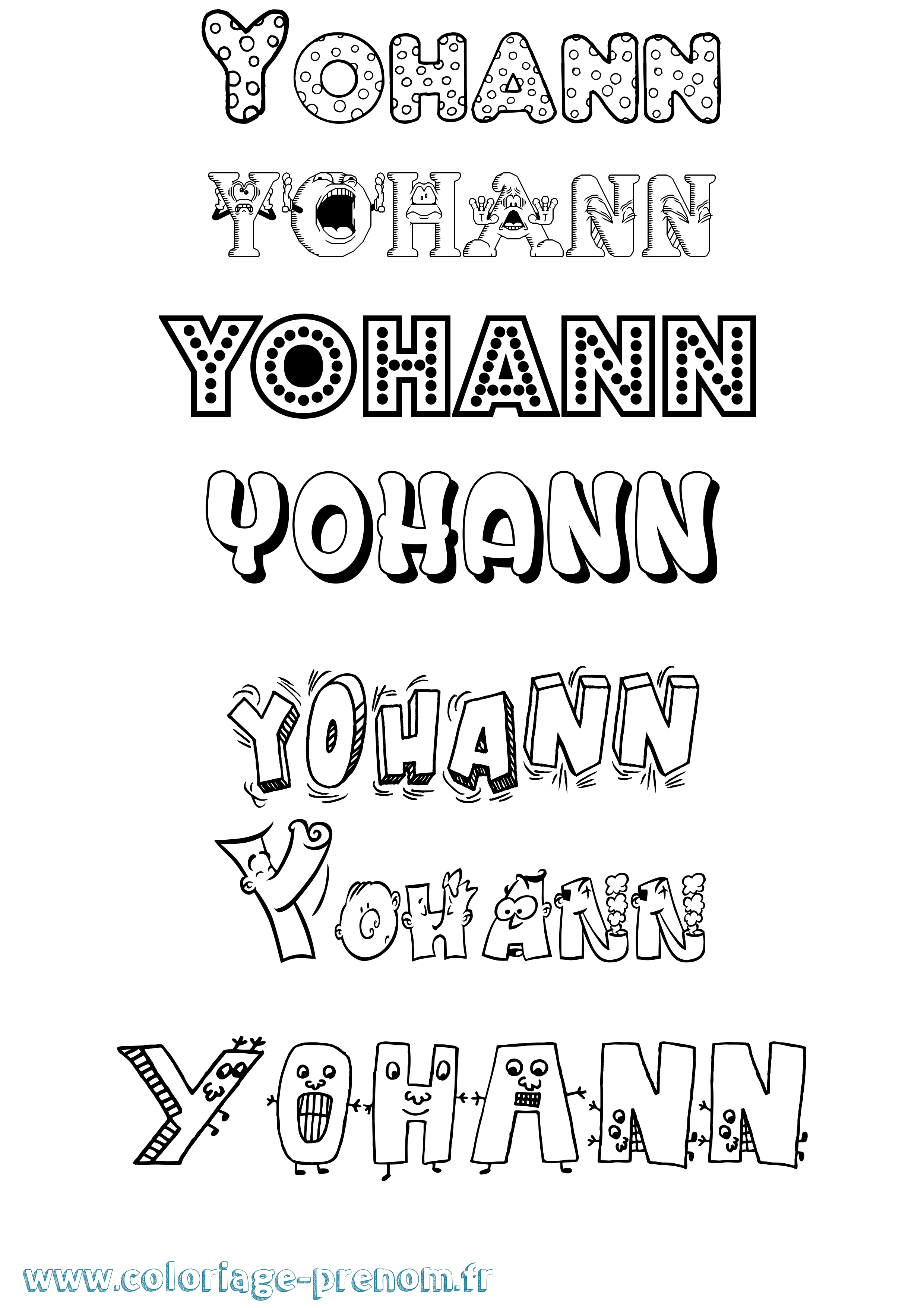 Coloriage Yohann Coloriage prénom Yohann