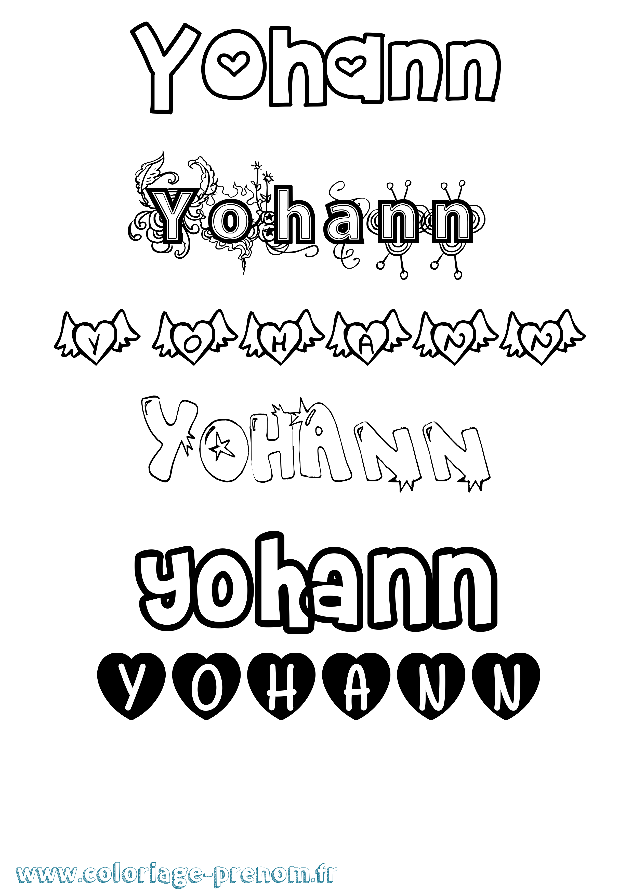Coloriage prénom Yohann