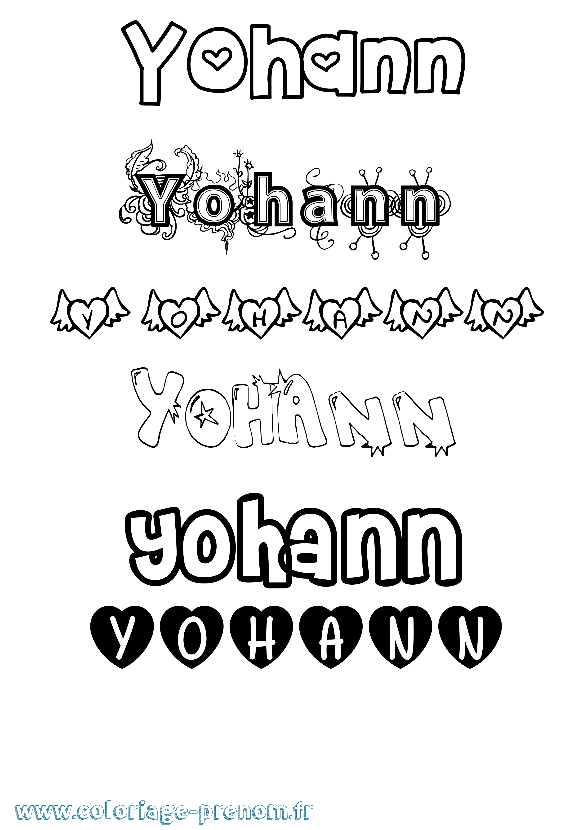 Coloriage Yohann Coloriage prénom Yohann