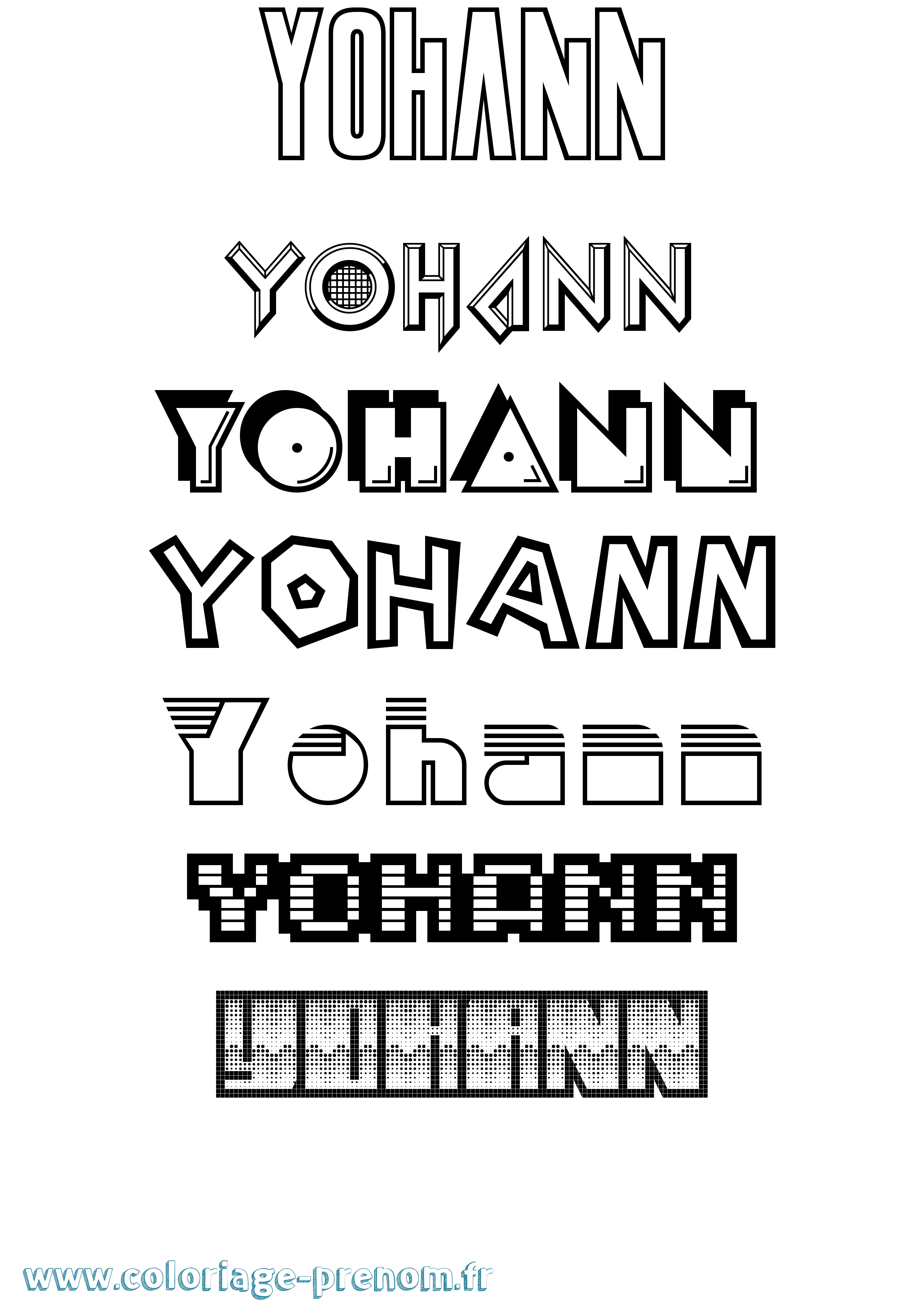 Coloriage Yohann Coloriage prénom Yohann