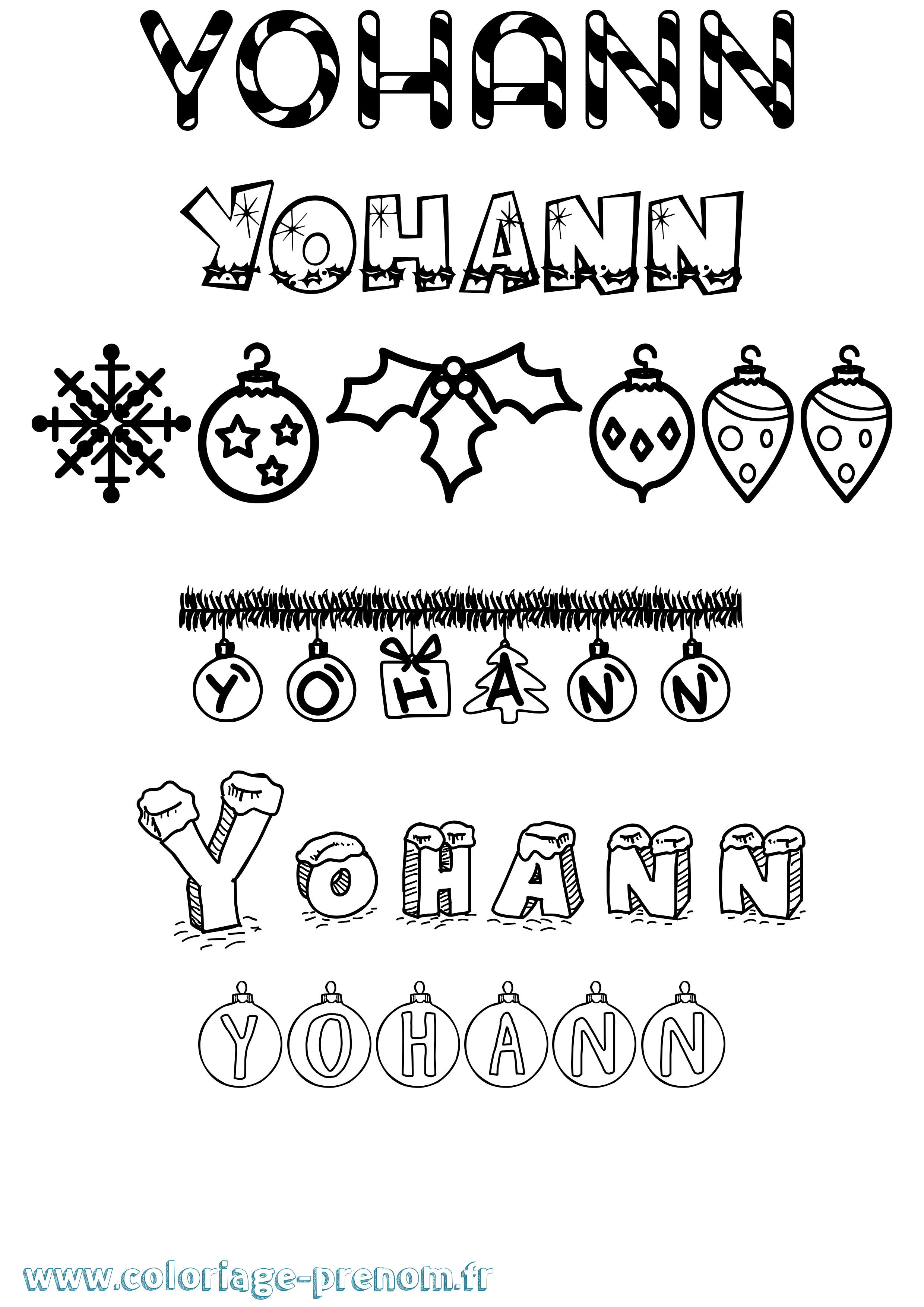 Coloriage Yohann Coloriage prénom Yohann