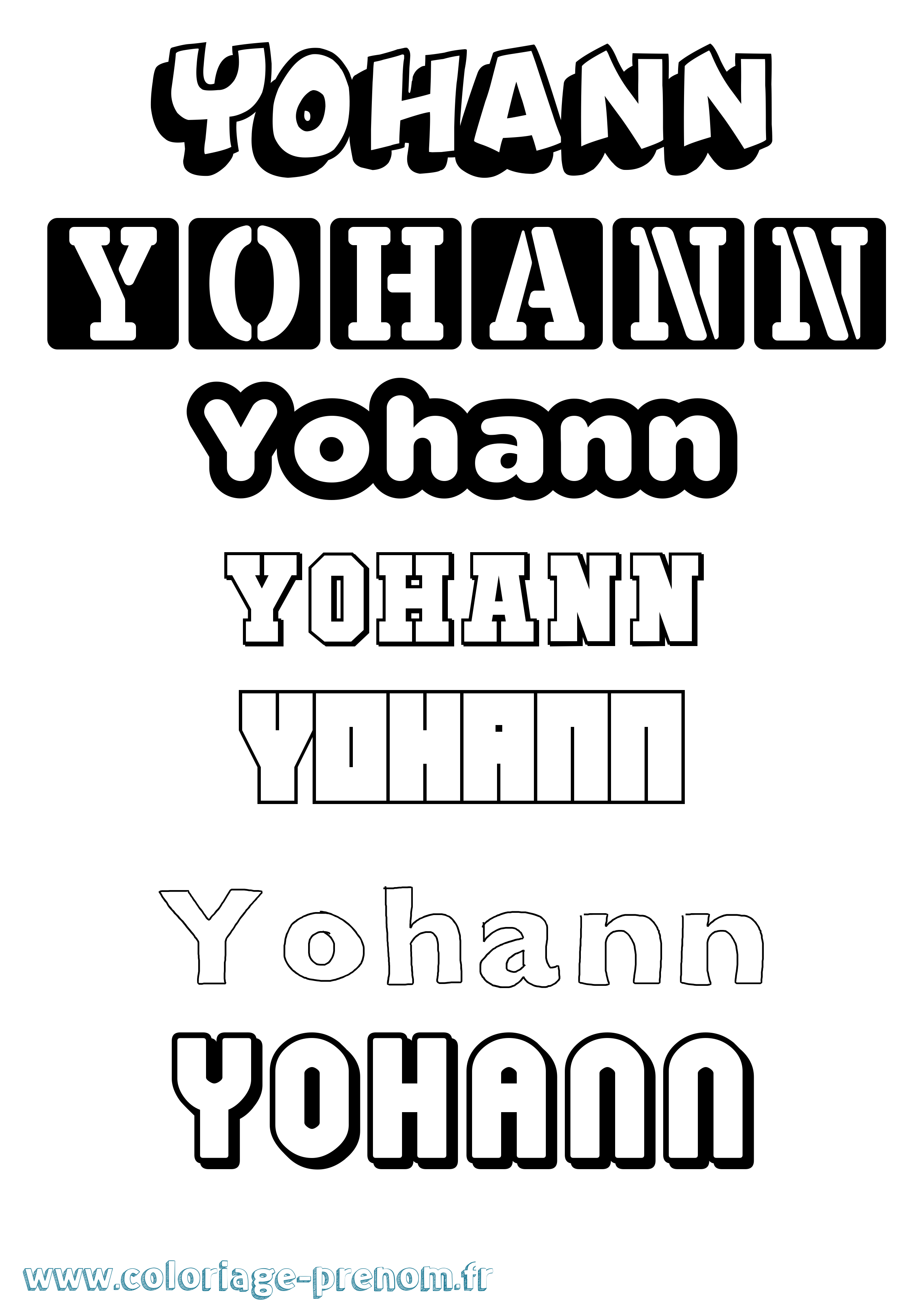 Coloriage Yohann Coloriage prénom Yohann
