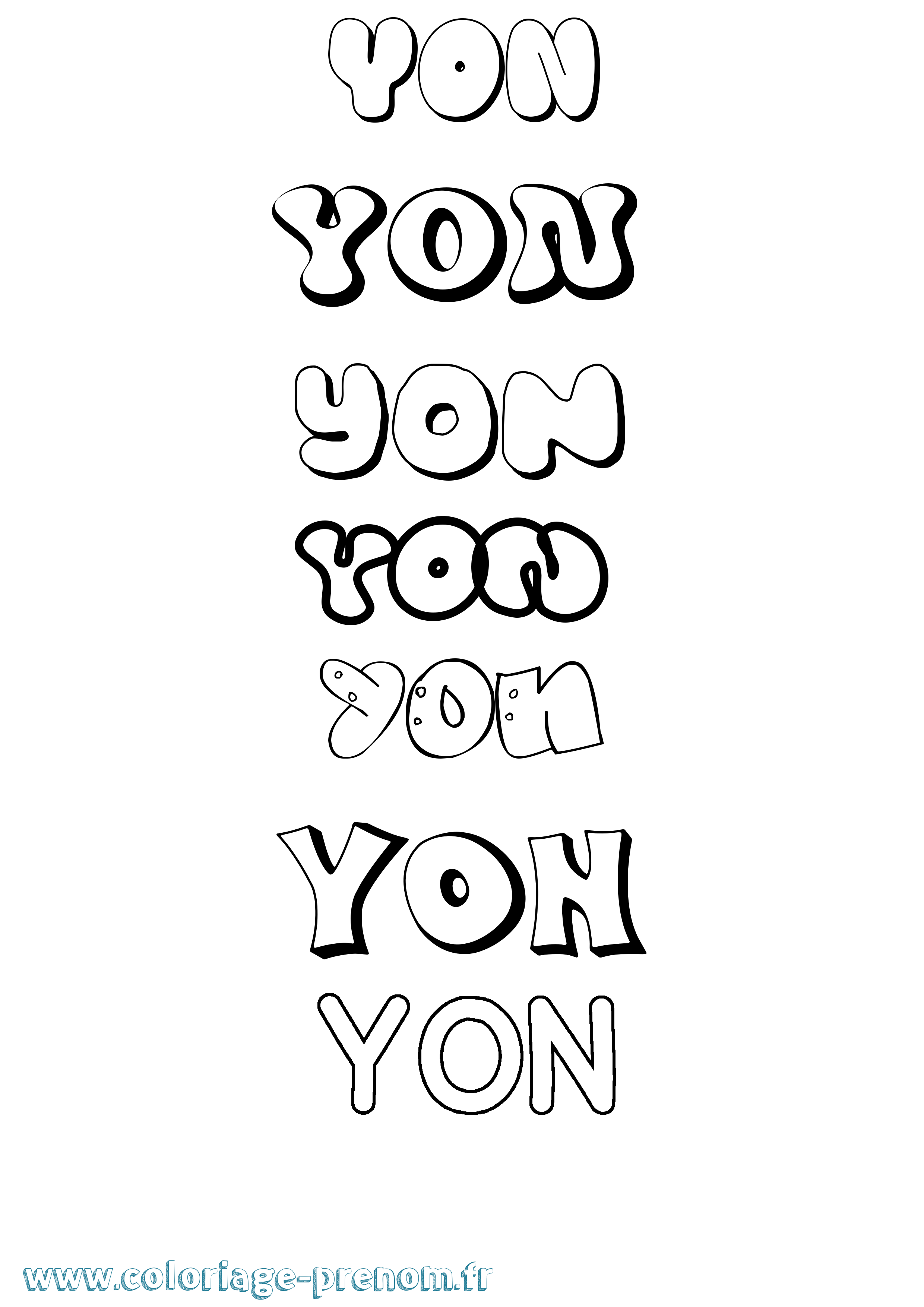 Coloriage Yon Bubble Coloriage prénom Yon Bubble