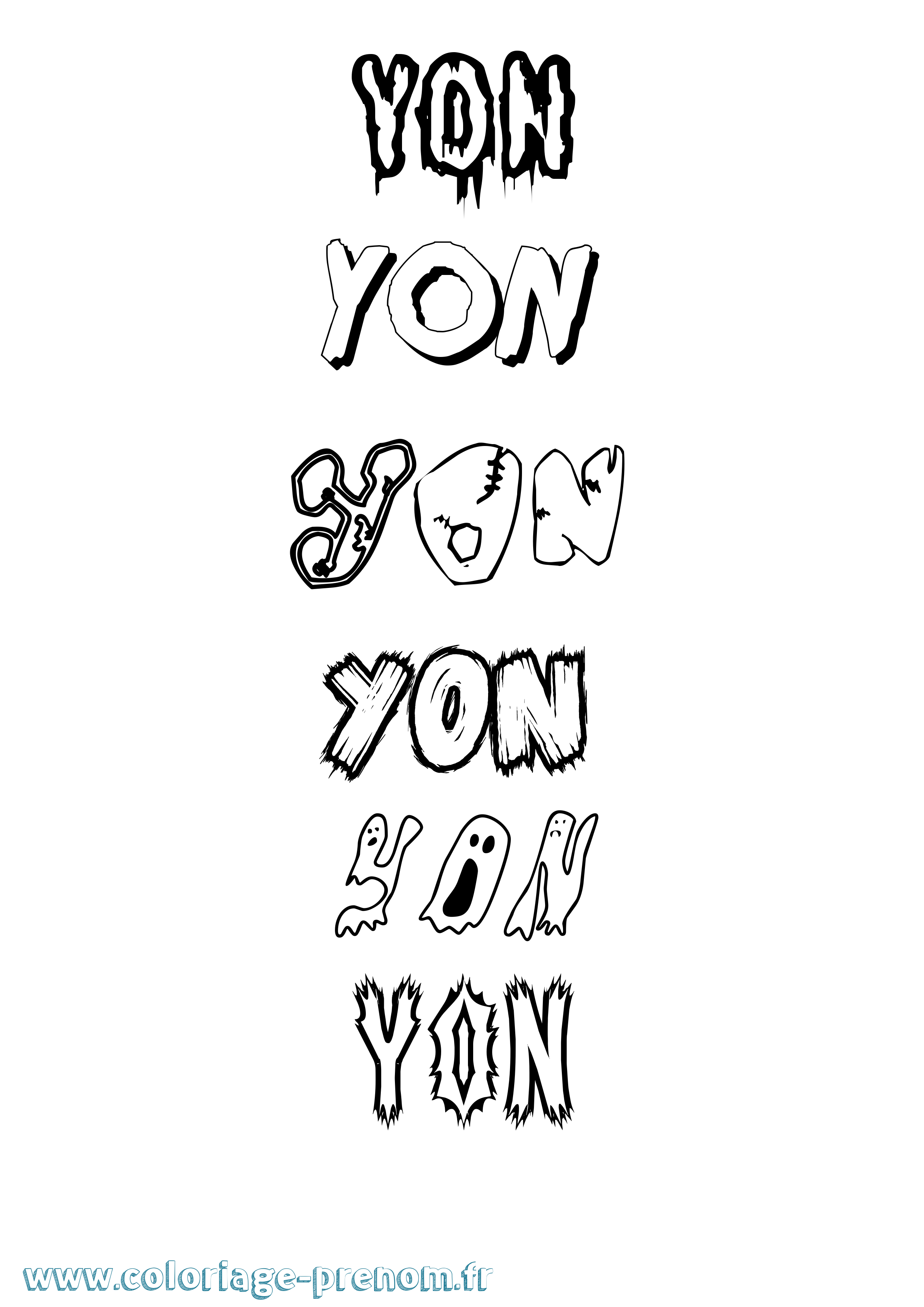 Coloriage Yon Frisson Coloriage prénom Yon Frisson