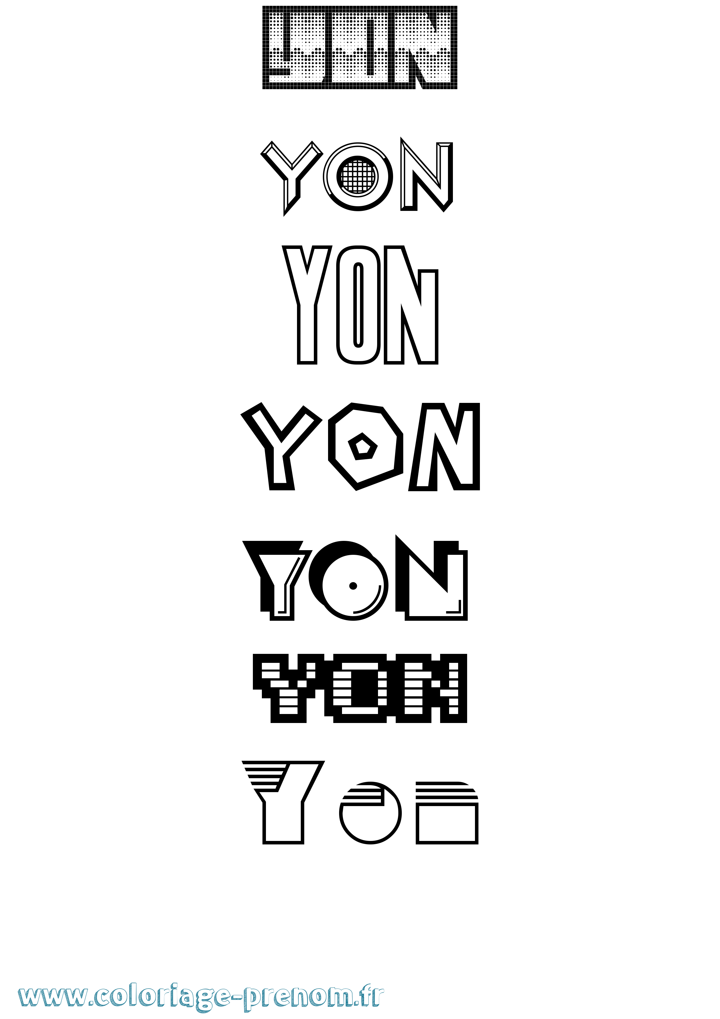 Coloriage Yon Jeux Vidéos Coloriage prénom Yon Jeux Vidéos