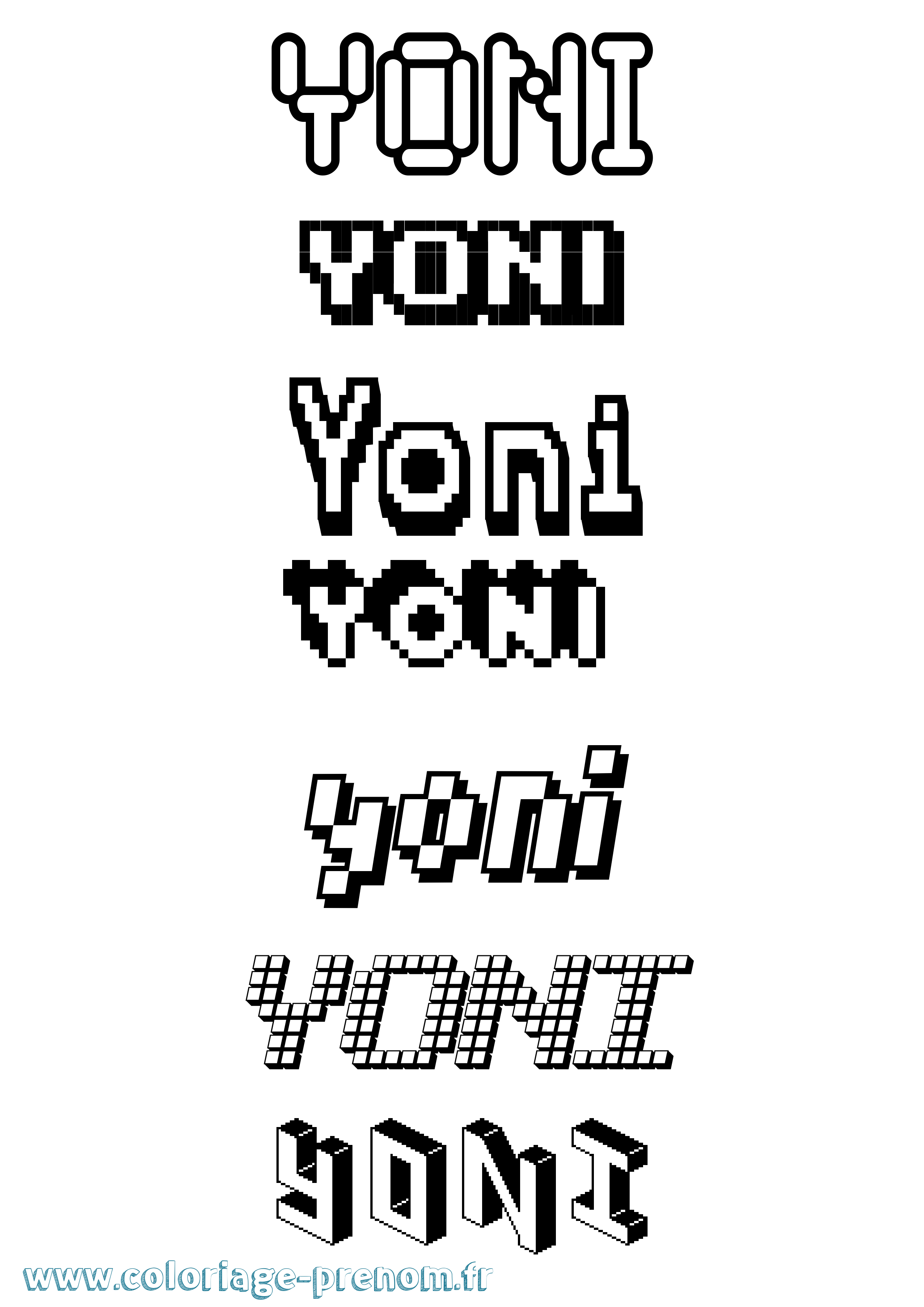 Coloriage prénom Yoni