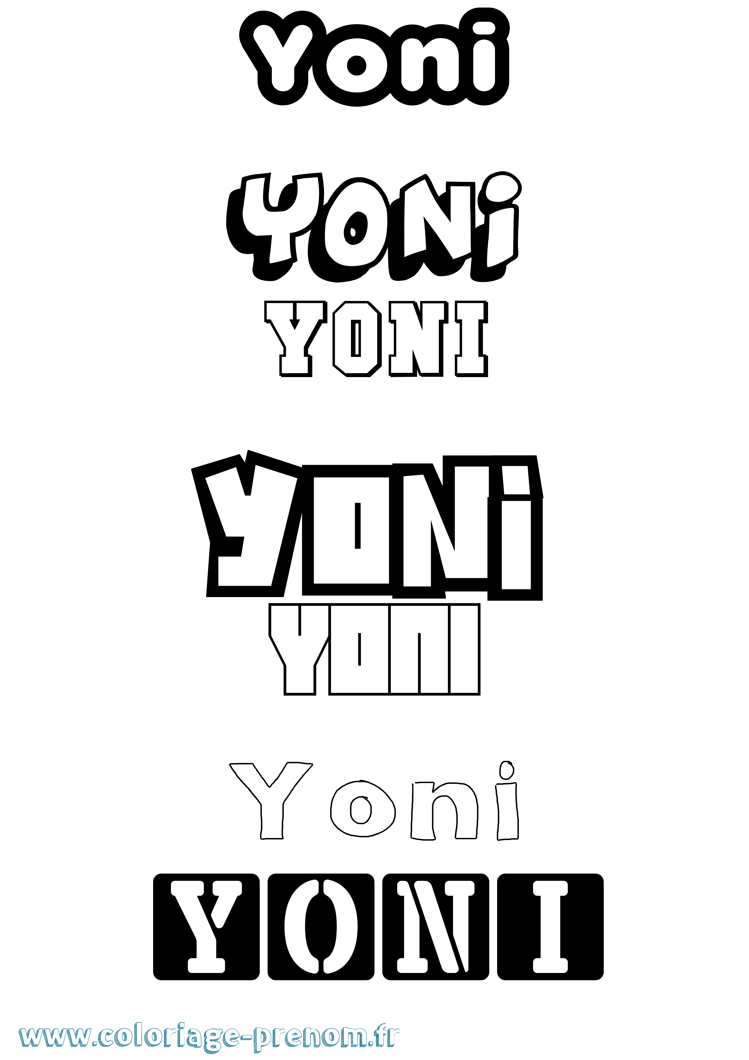 Coloriage prénom Yoni