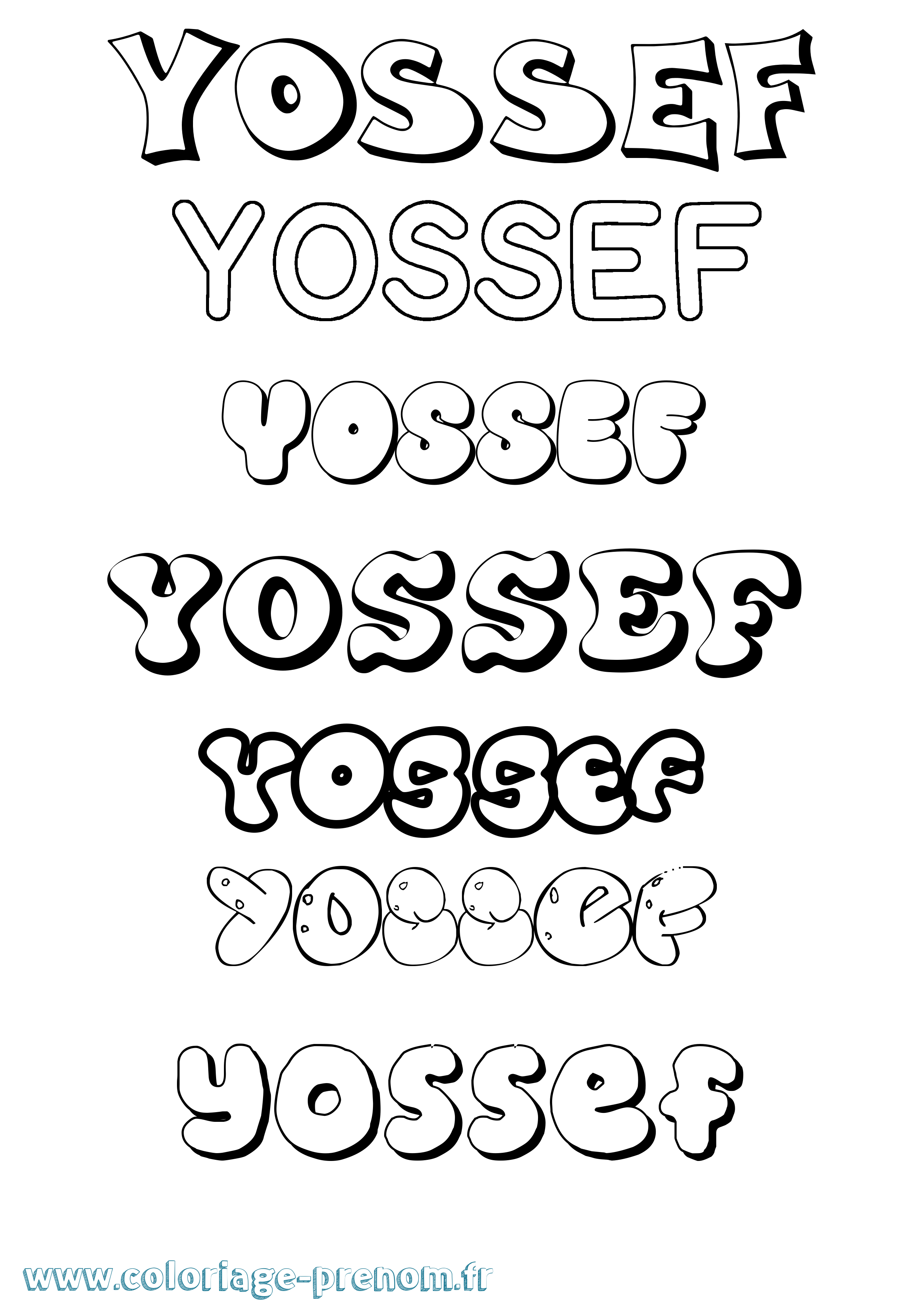 Coloriage Yossef Coloriage prénom Yossef
