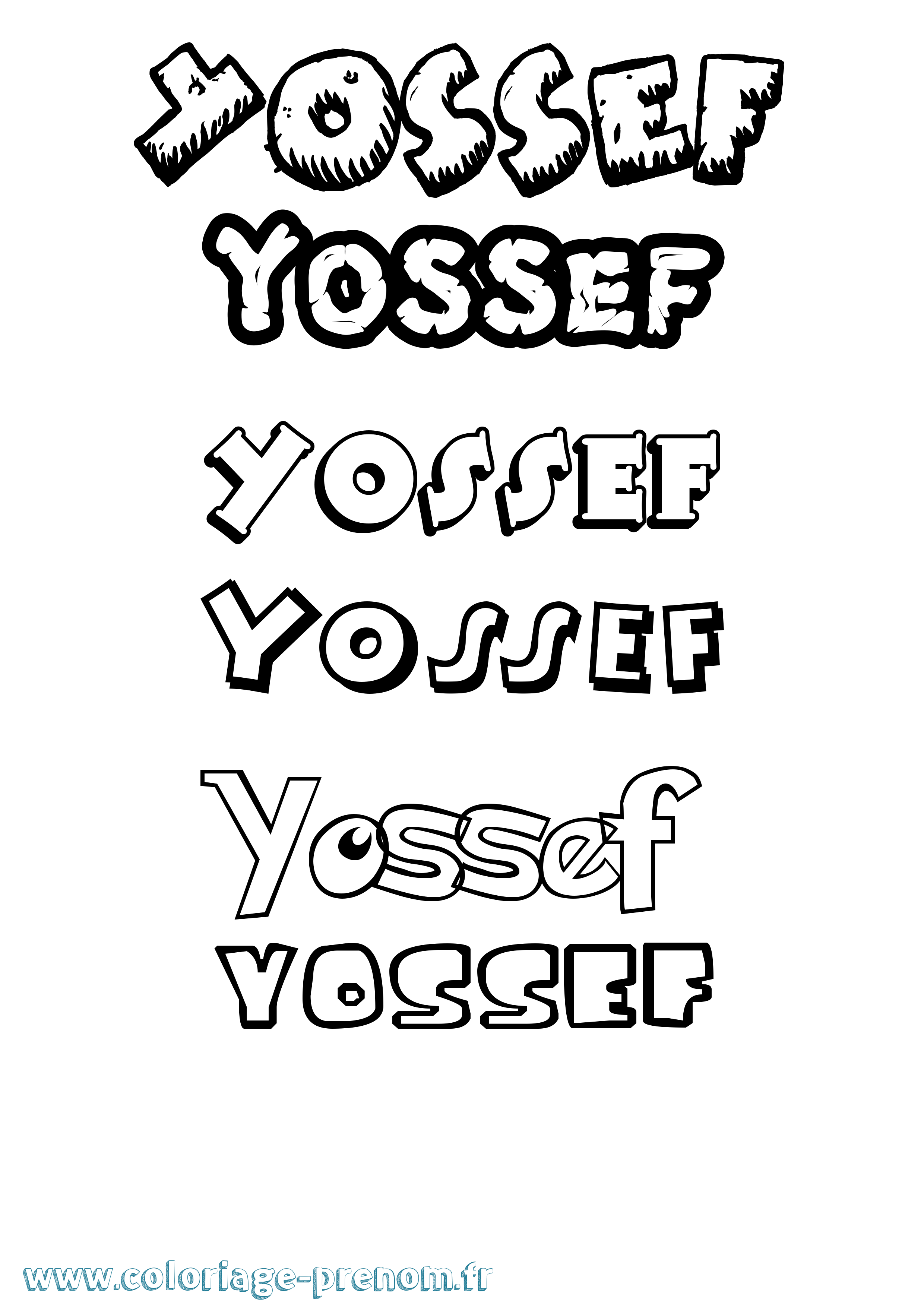 Coloriage Yossef Coloriage prénom Yossef