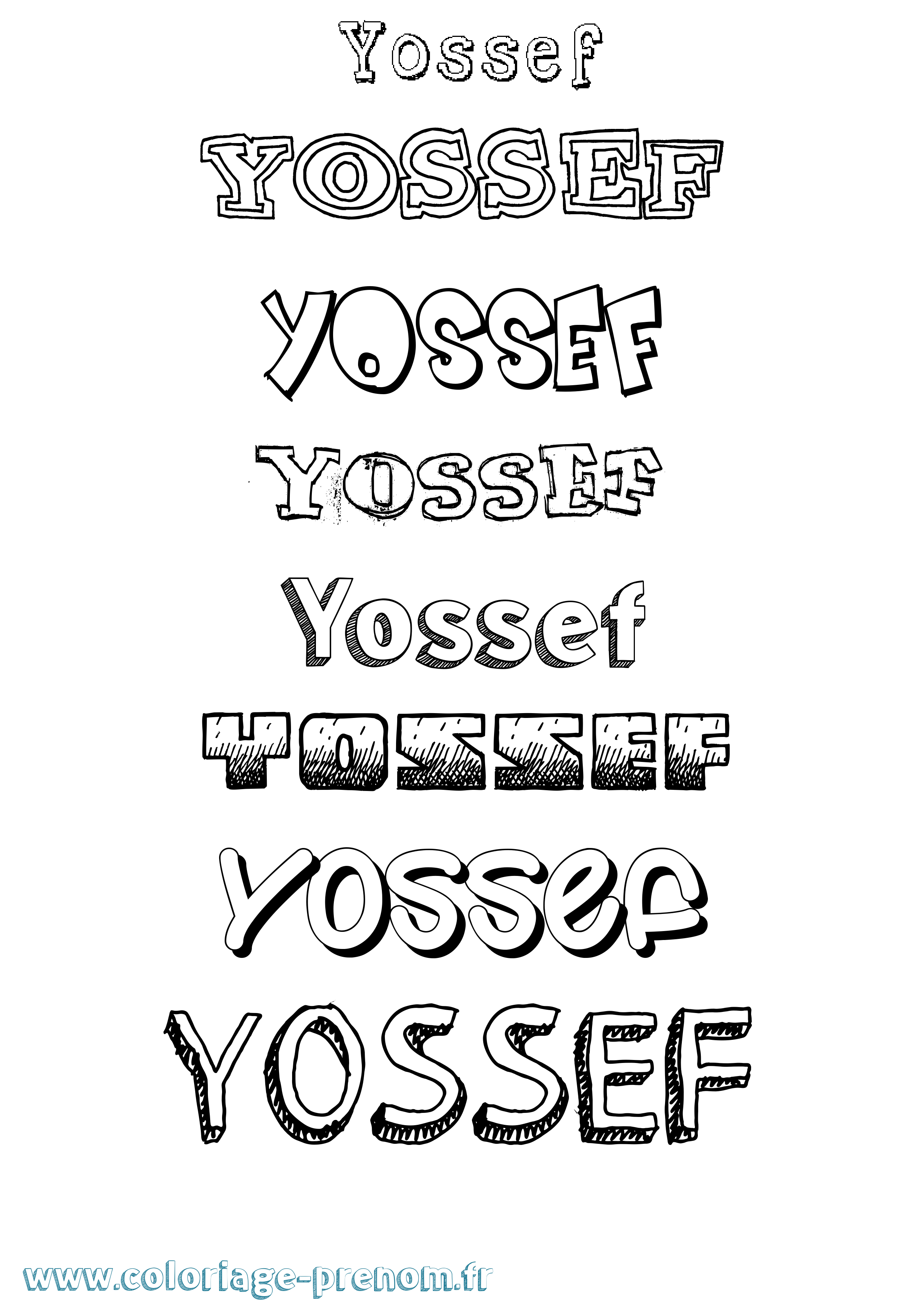 Coloriage Yossef Coloriage prénom Yossef