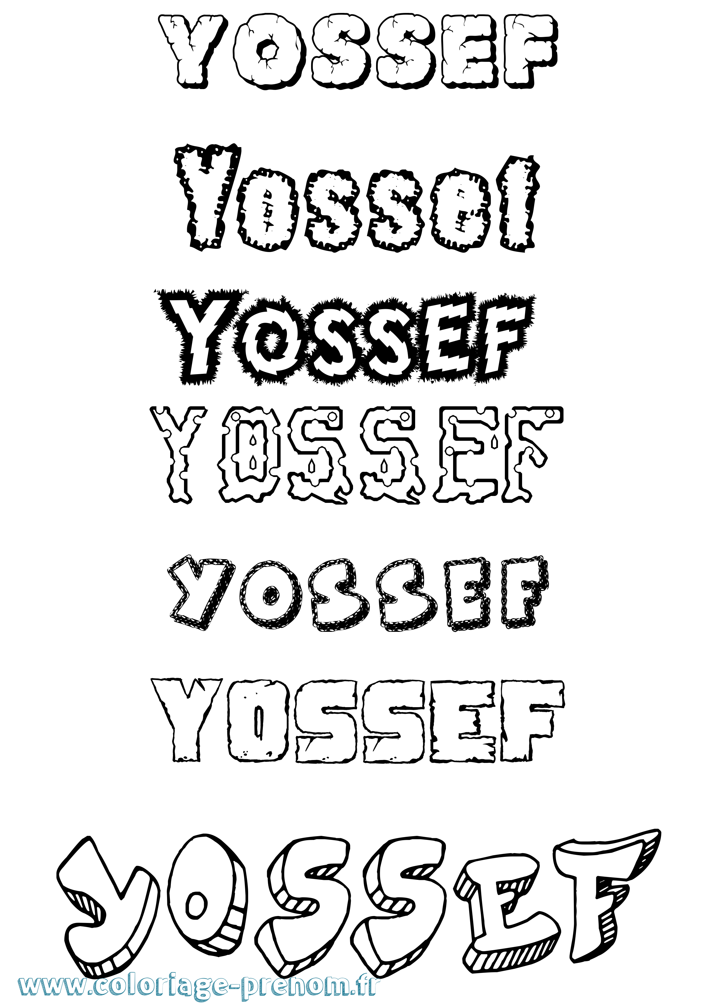 Coloriage prénom Yossef