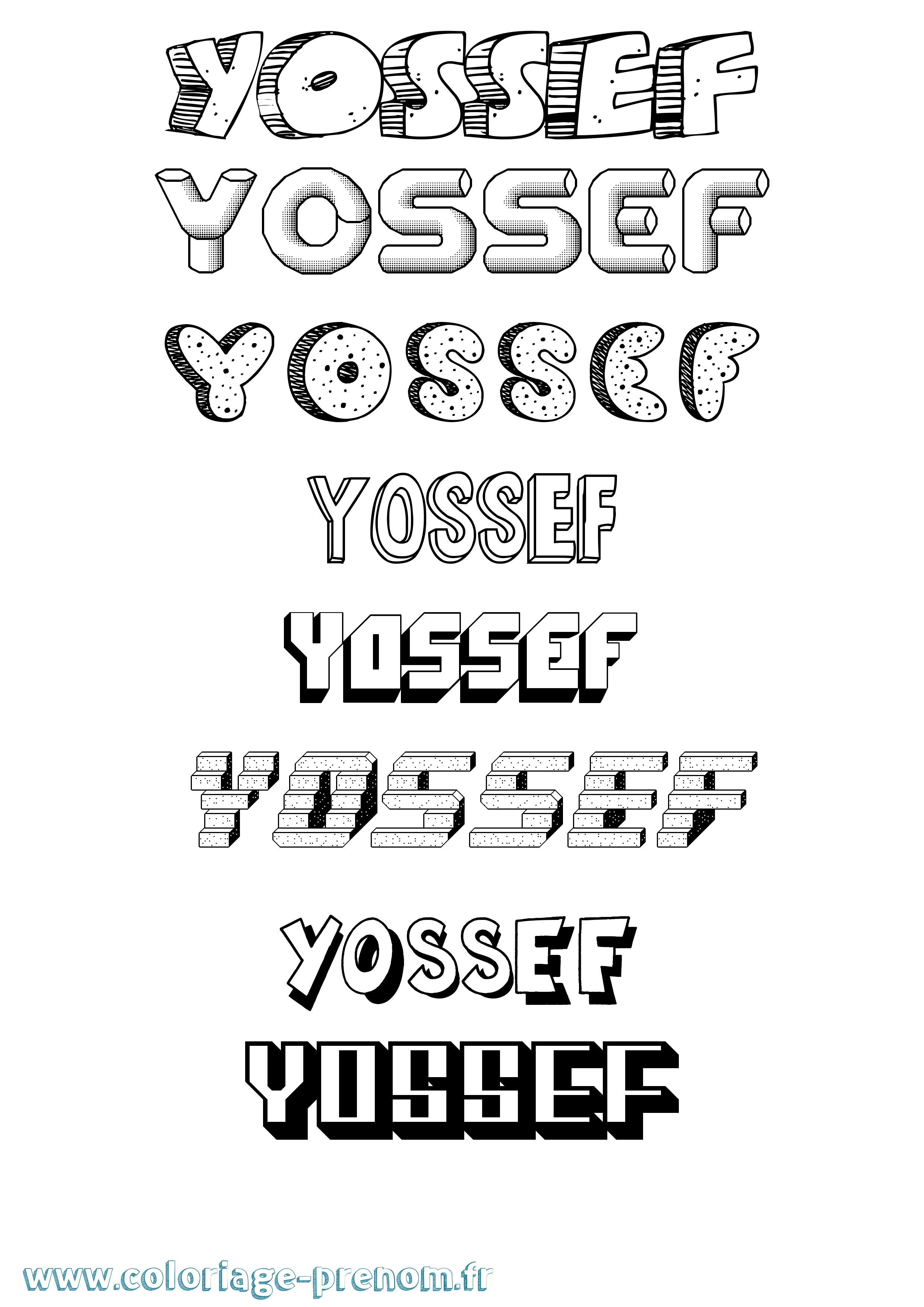 Coloriage prénom Yossef