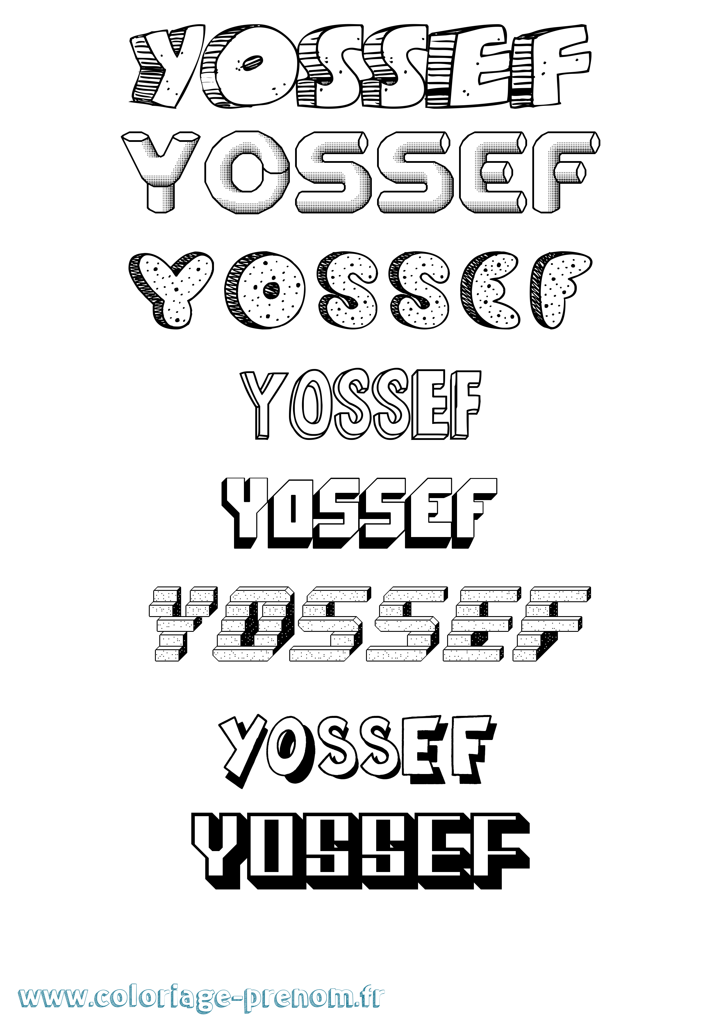 Coloriage Yossef Coloriage prénom Yossef