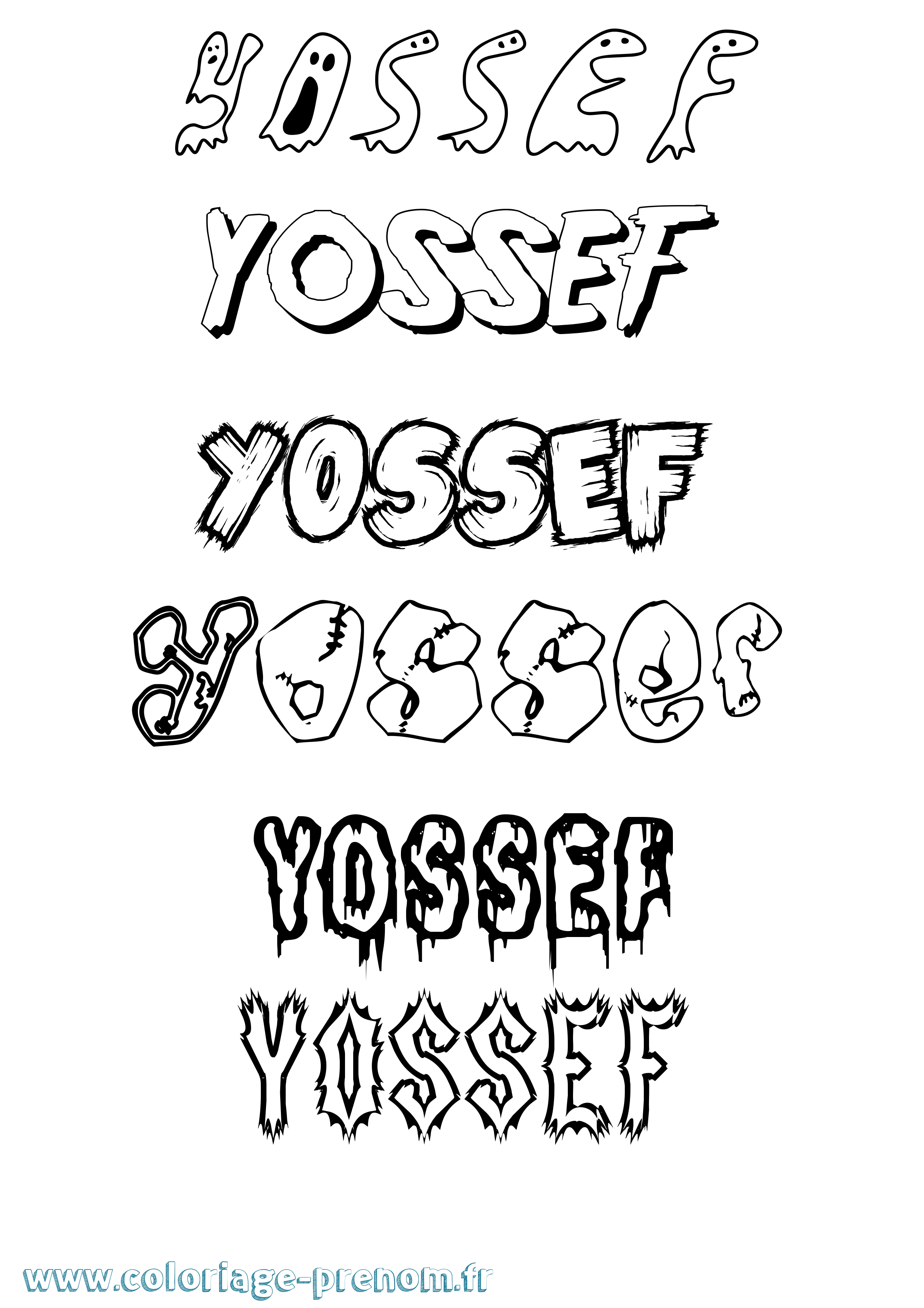 Coloriage Yossef Coloriage prénom Yossef