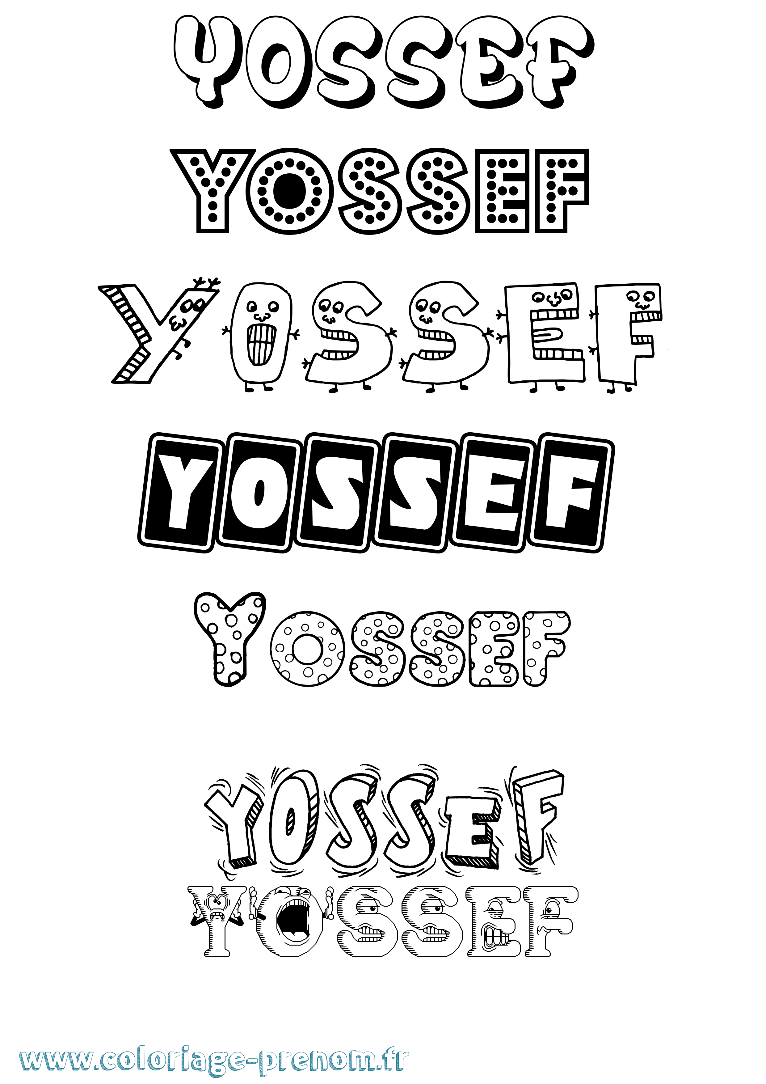 Coloriage Yossef Coloriage prénom Yossef