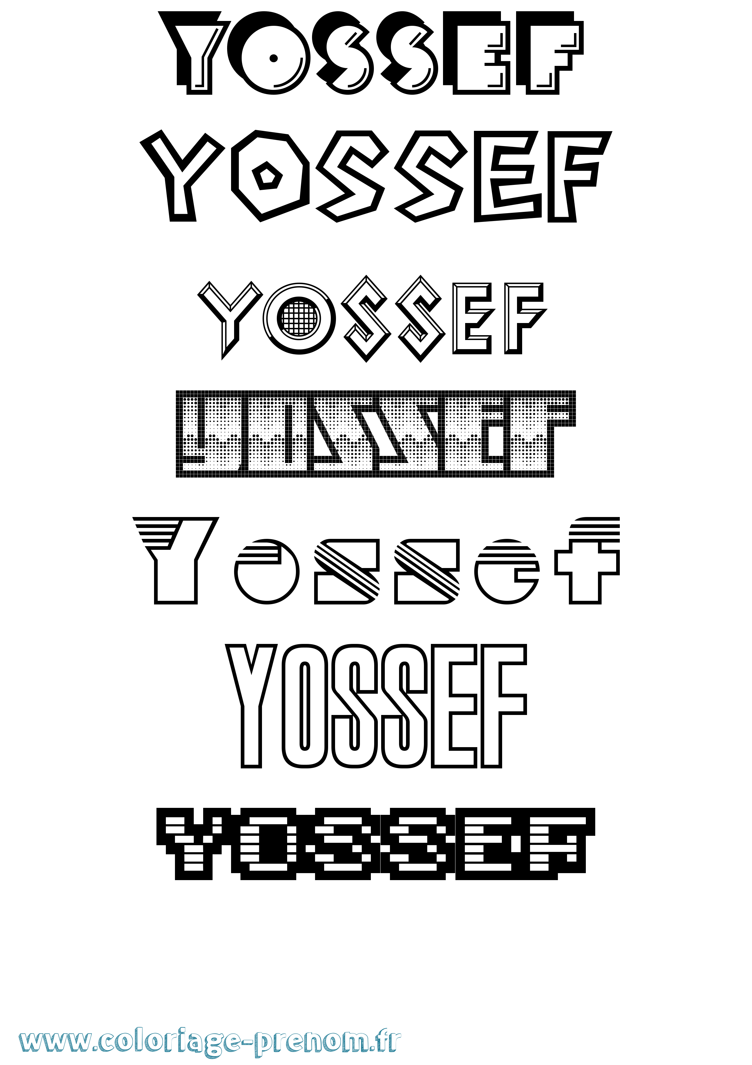 Coloriage Yossef Coloriage prénom Yossef