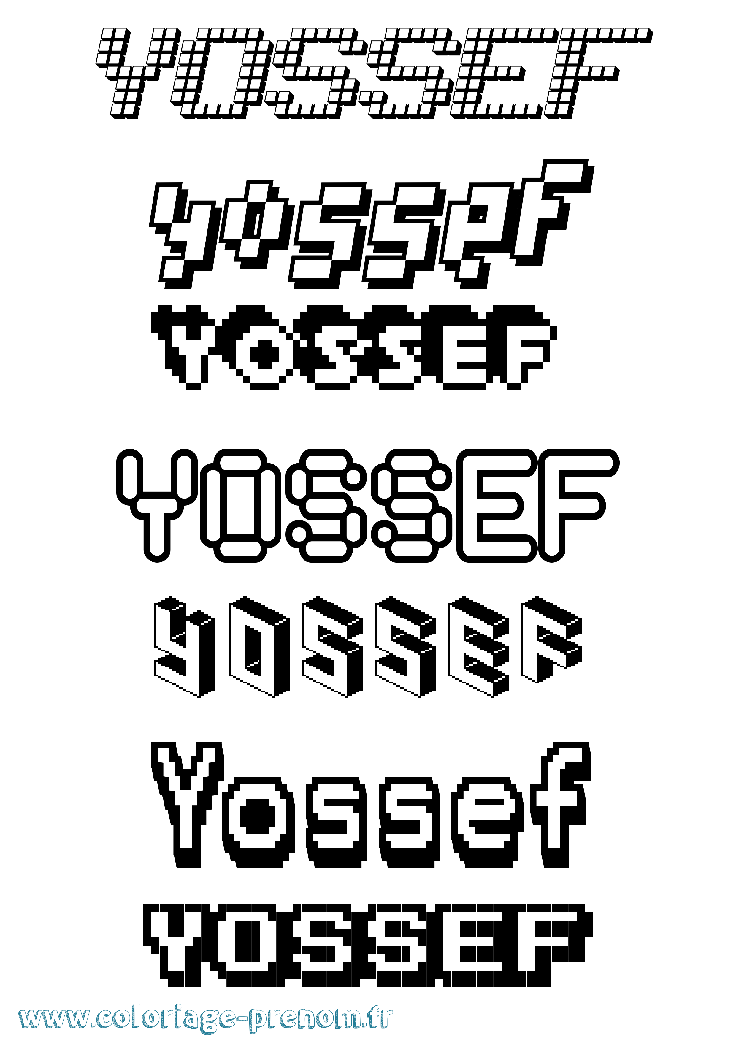 Coloriage Yossef Coloriage prénom Yossef