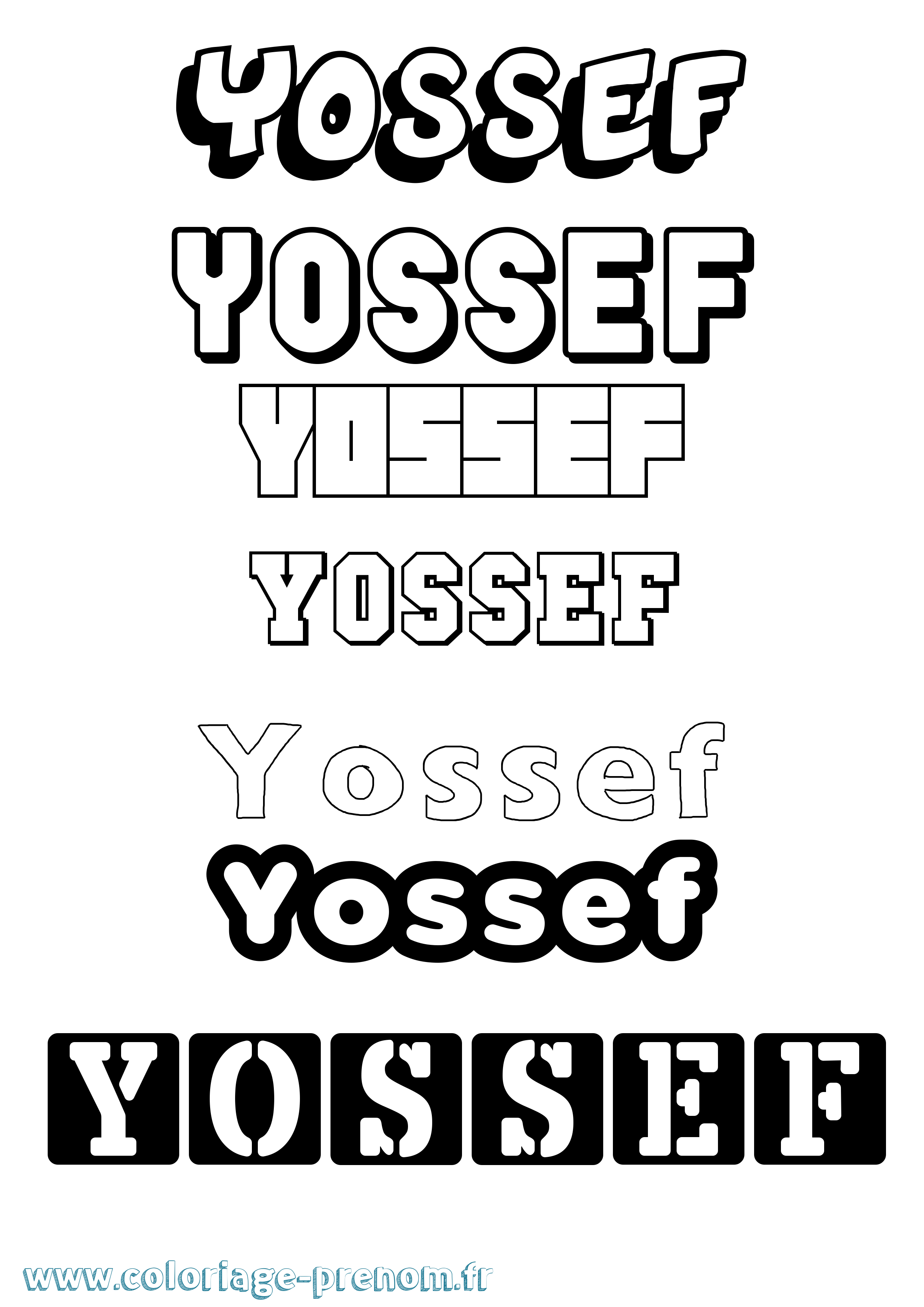 Coloriage Yossef Coloriage prénom Yossef