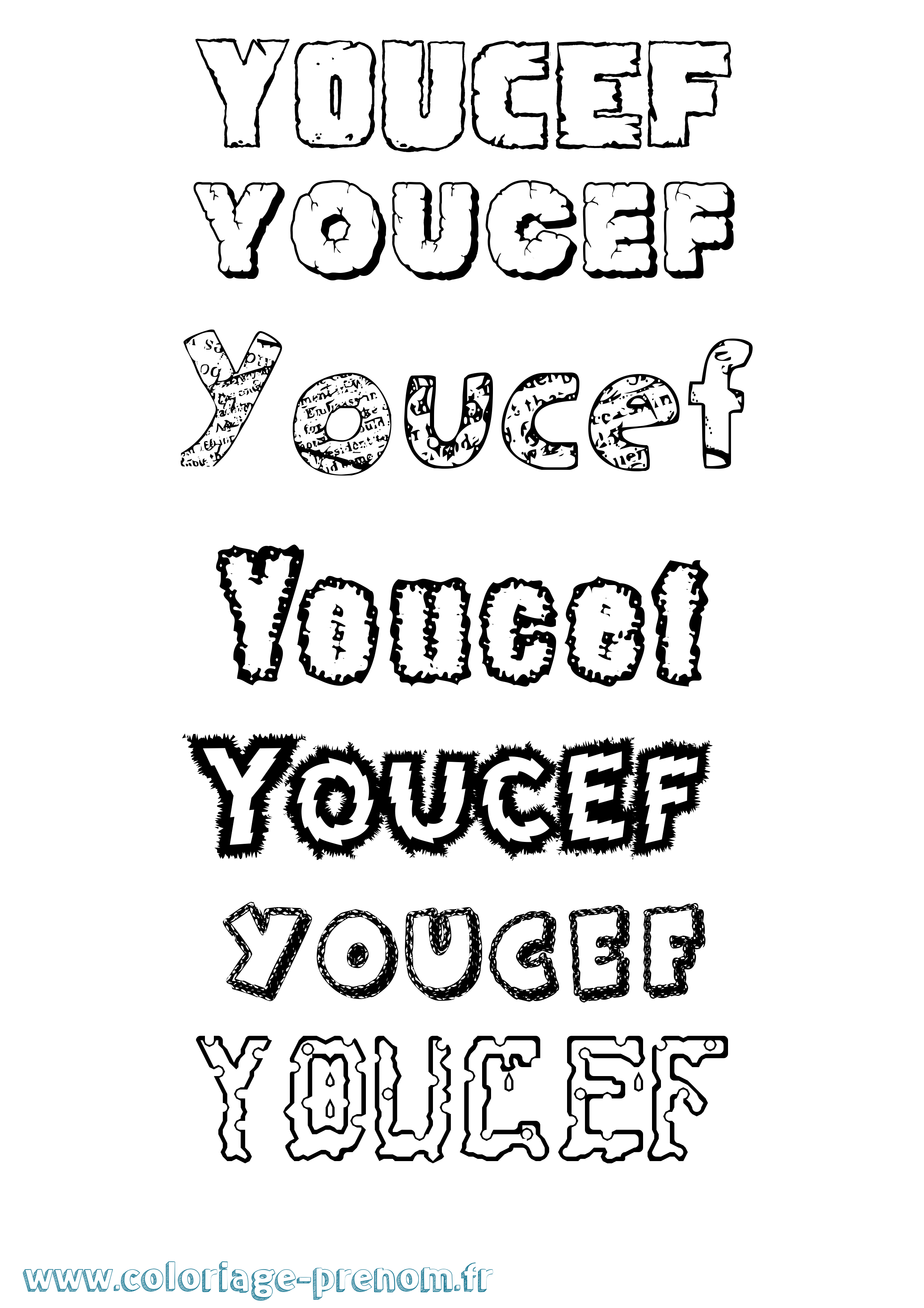 Coloriage prénom Youcef