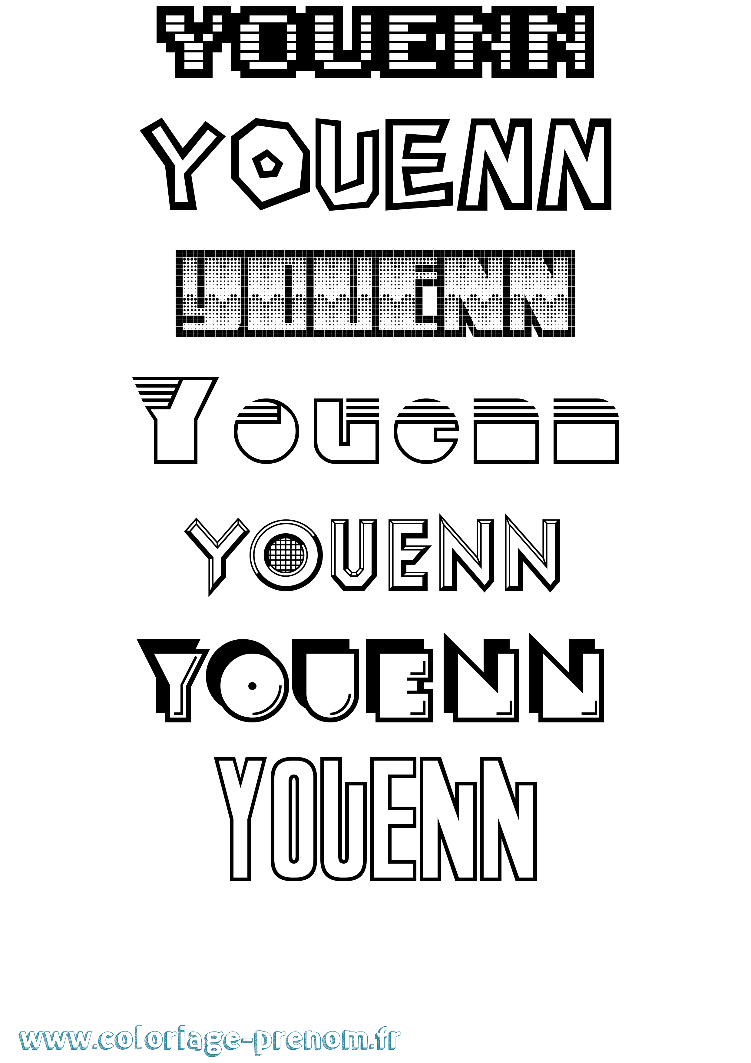 Coloriage Youenn Jeux Vidéos Coloriage prénom Youenn Jeux Vidéos
