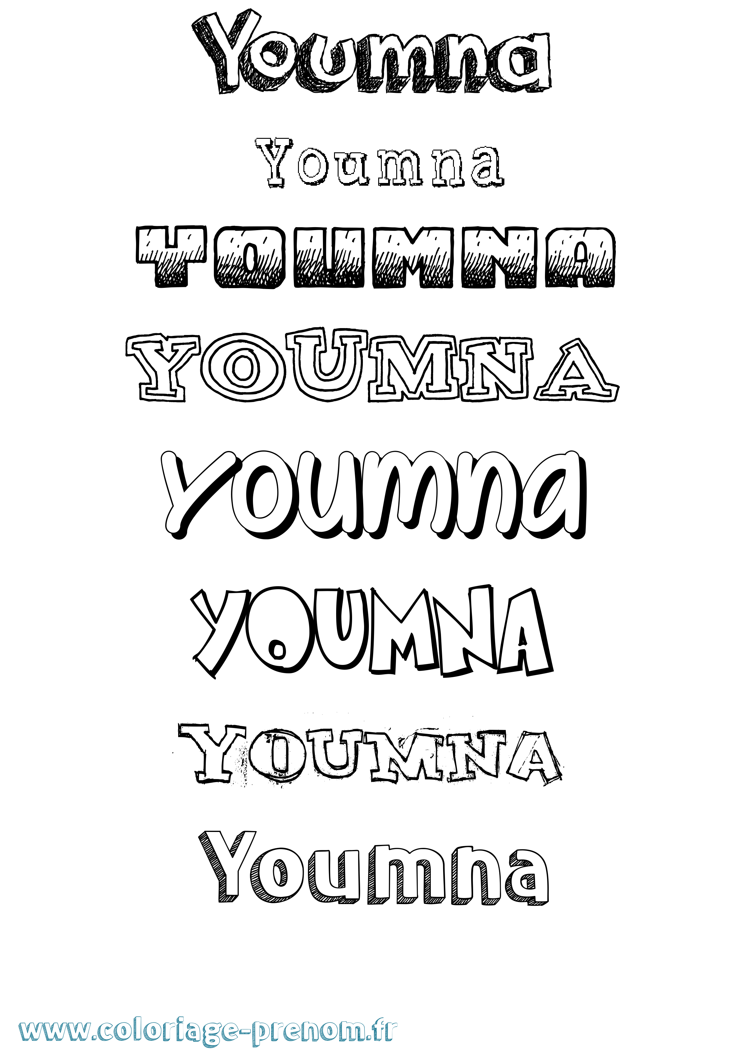 Coloriage Youmna Coloriage prénom Youmna