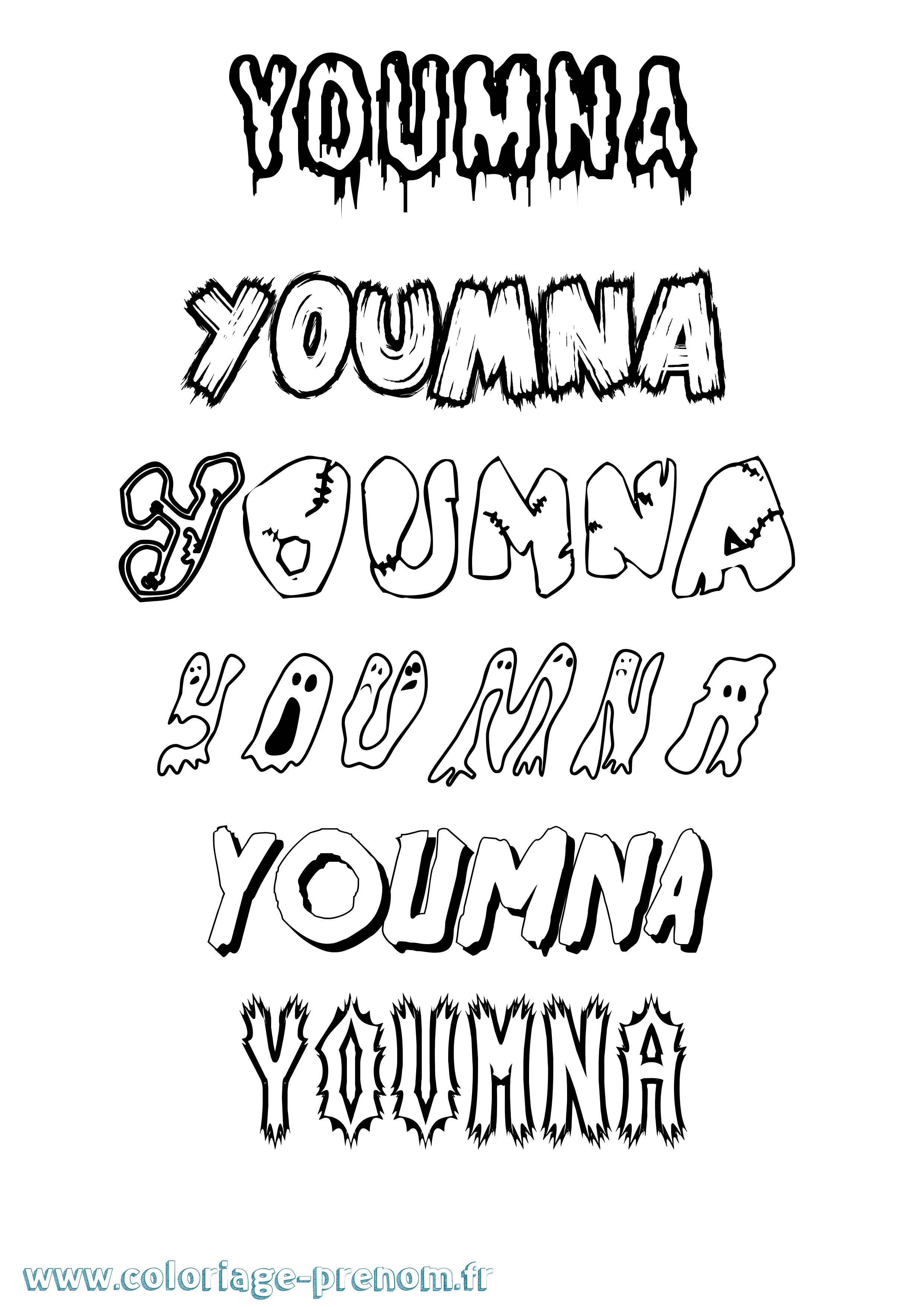 Coloriage Youmna Coloriage prénom Youmna