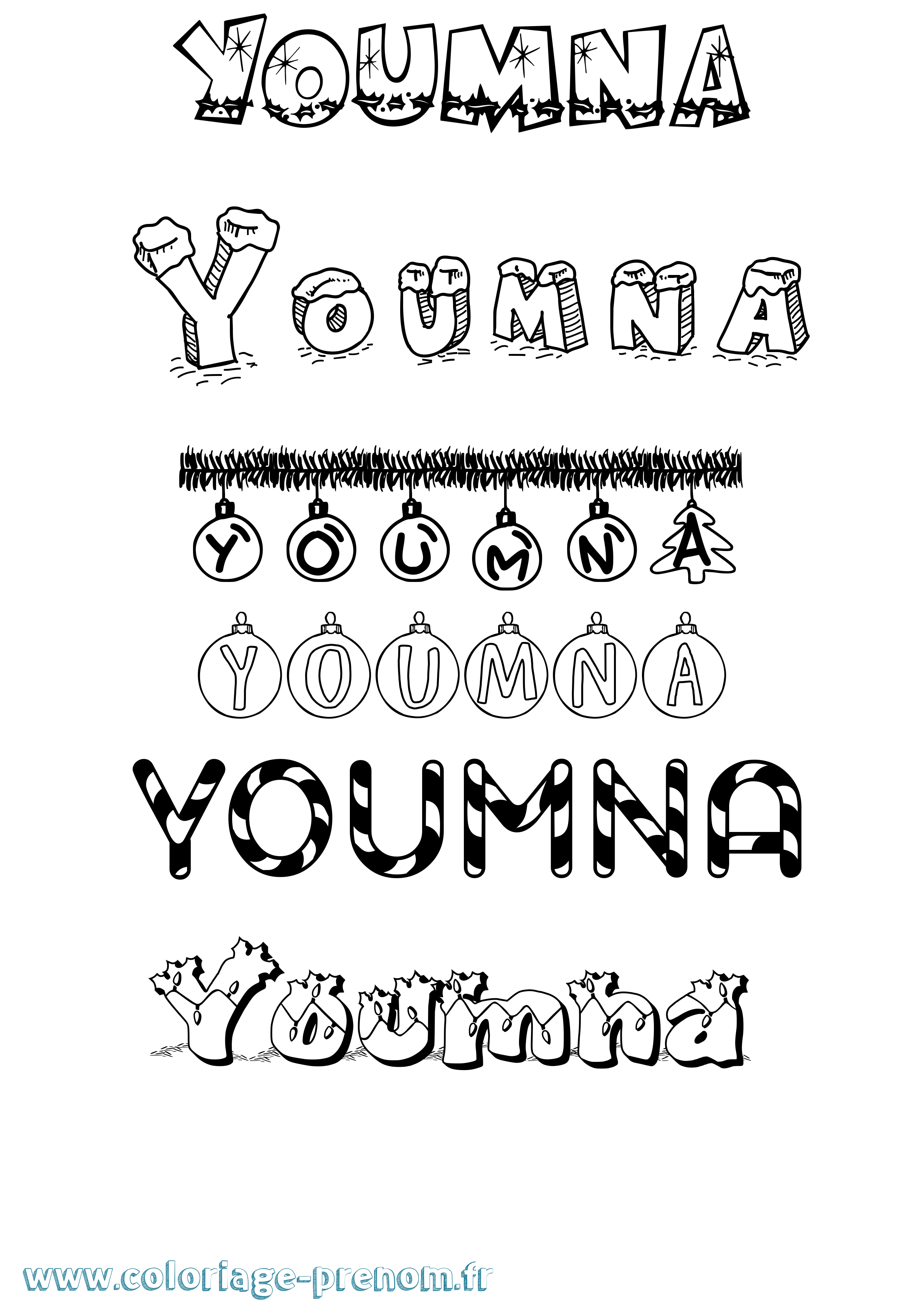 Coloriage Youmna Coloriage prénom Youmna