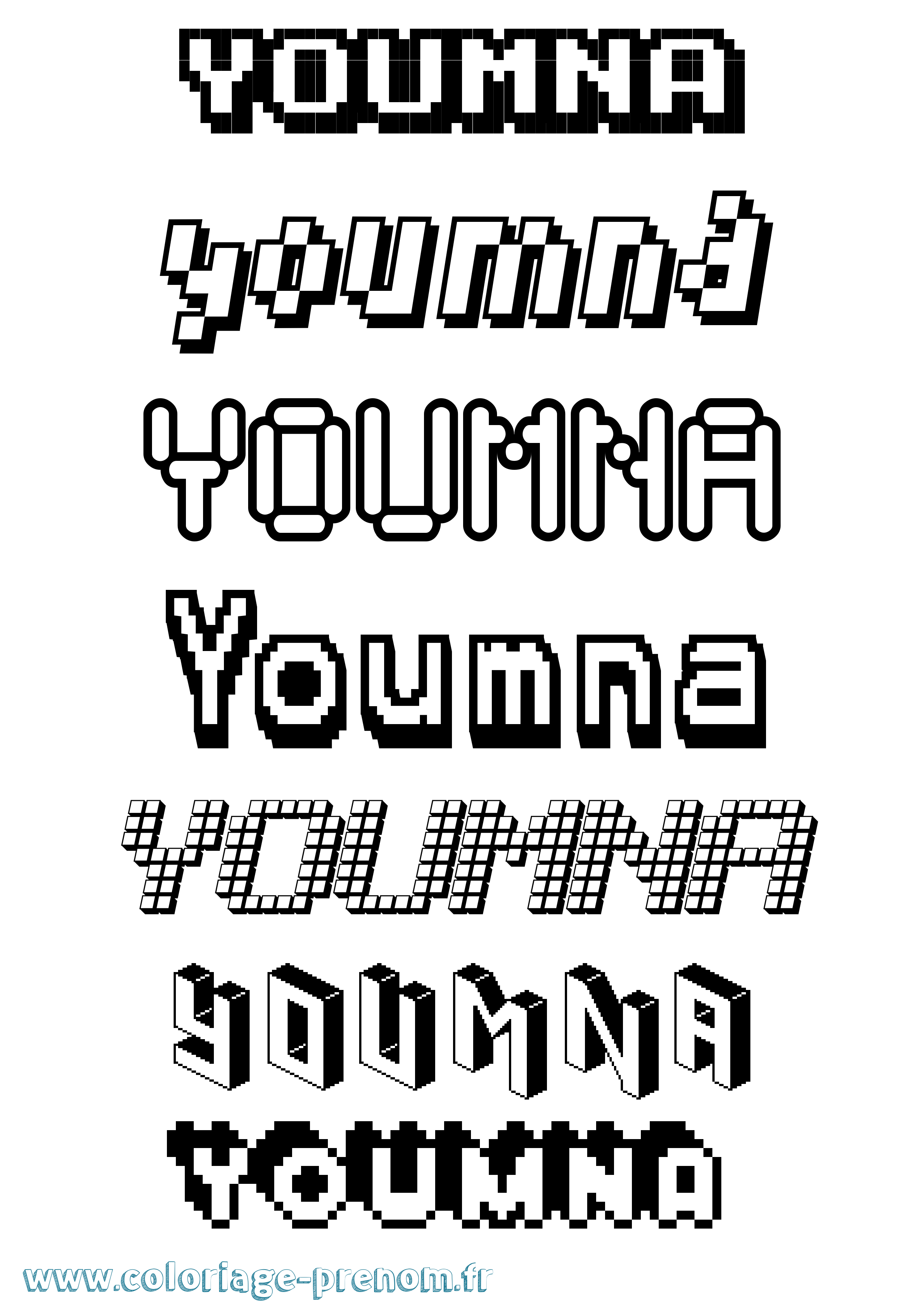 Coloriage Youmna Coloriage prénom Youmna