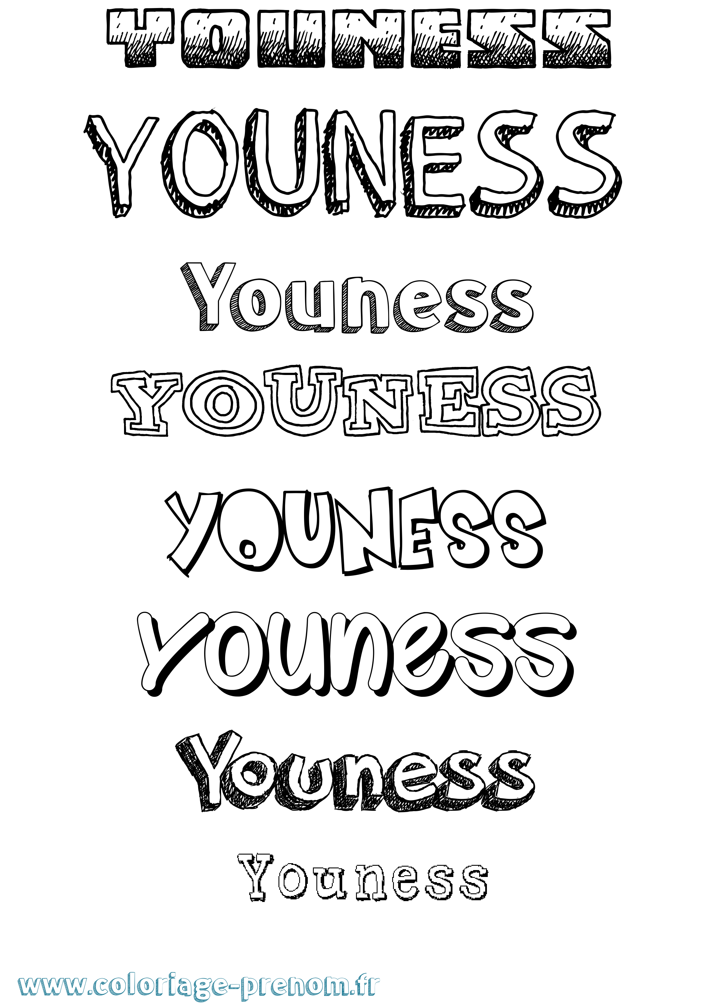 Coloriage Youness Coloriage prénom Youness