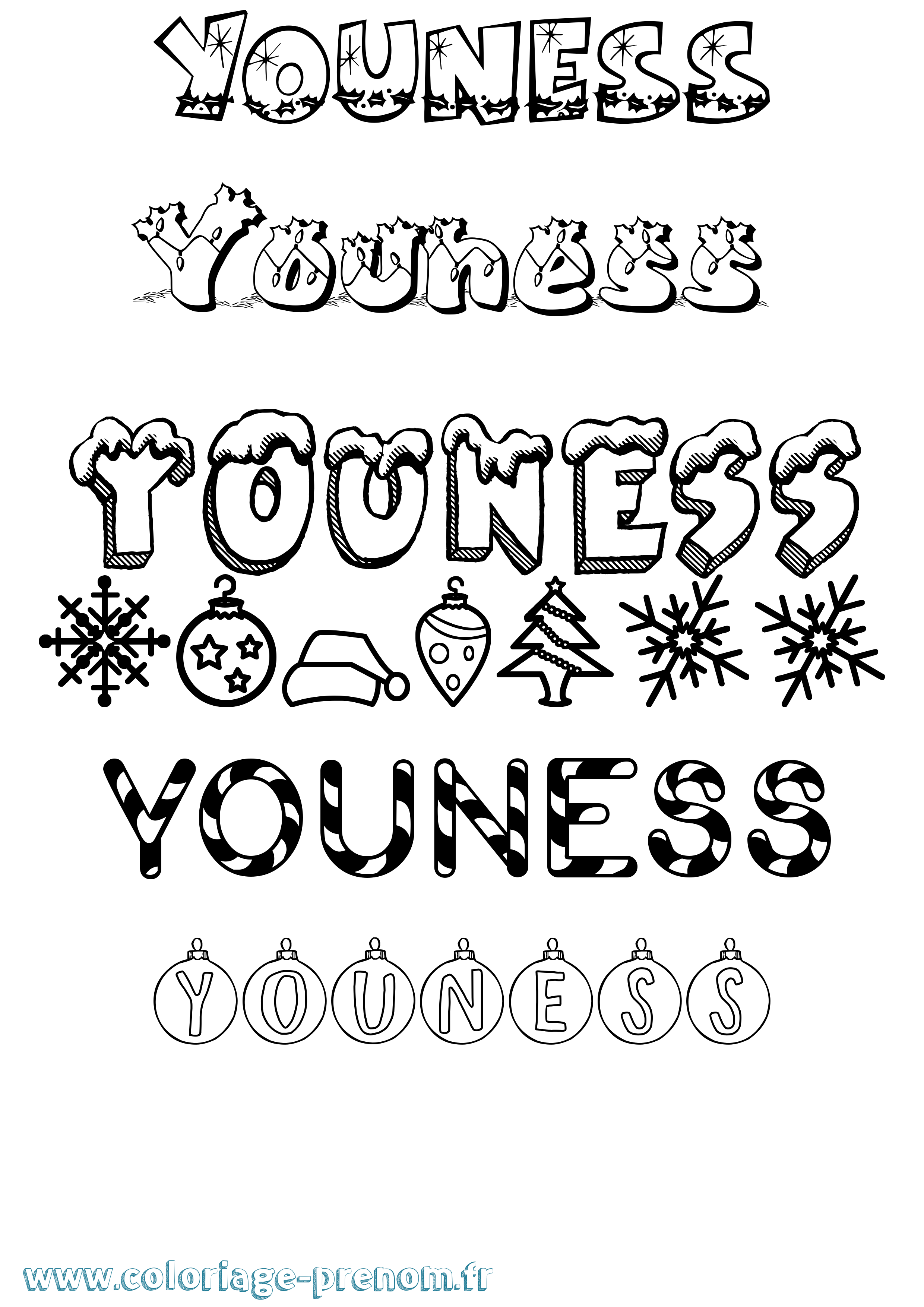 Coloriage Youness Coloriage prénom Youness