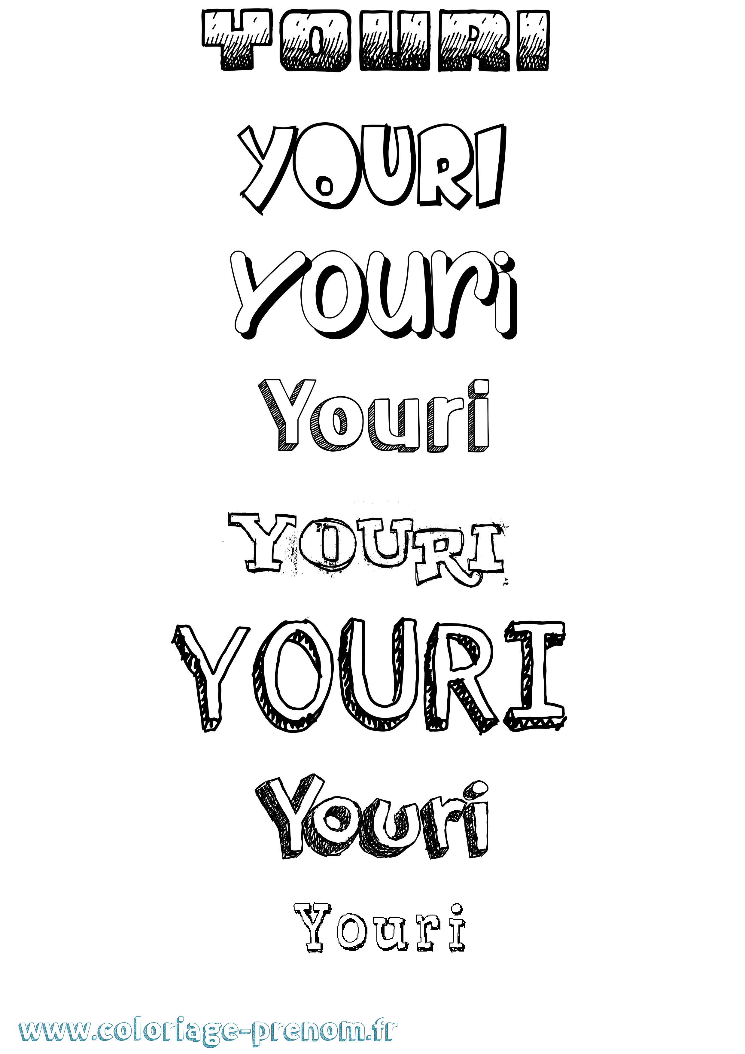 Coloriage Youri Coloriage prénom Youri