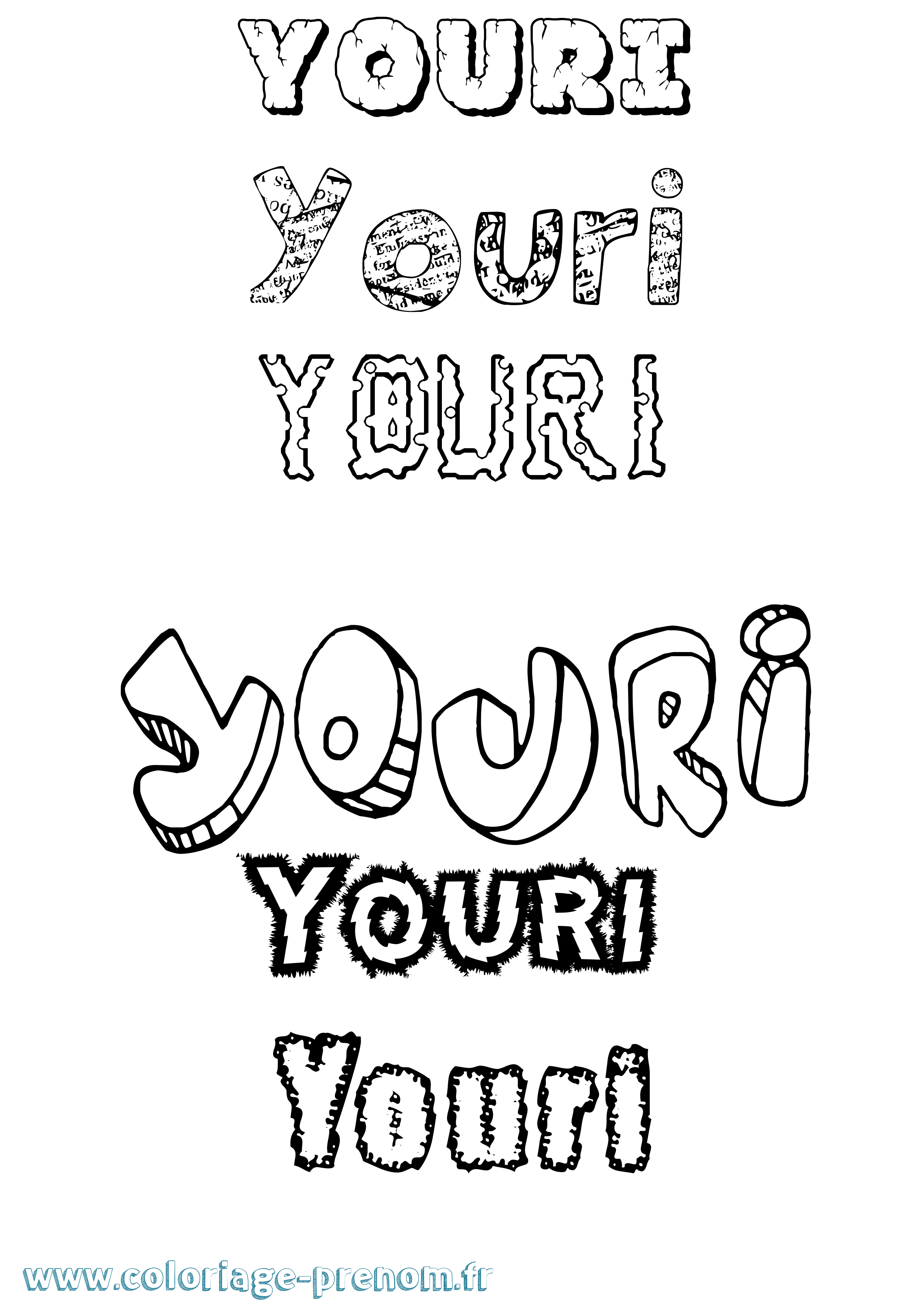 Coloriage Youri Coloriage prénom Youri