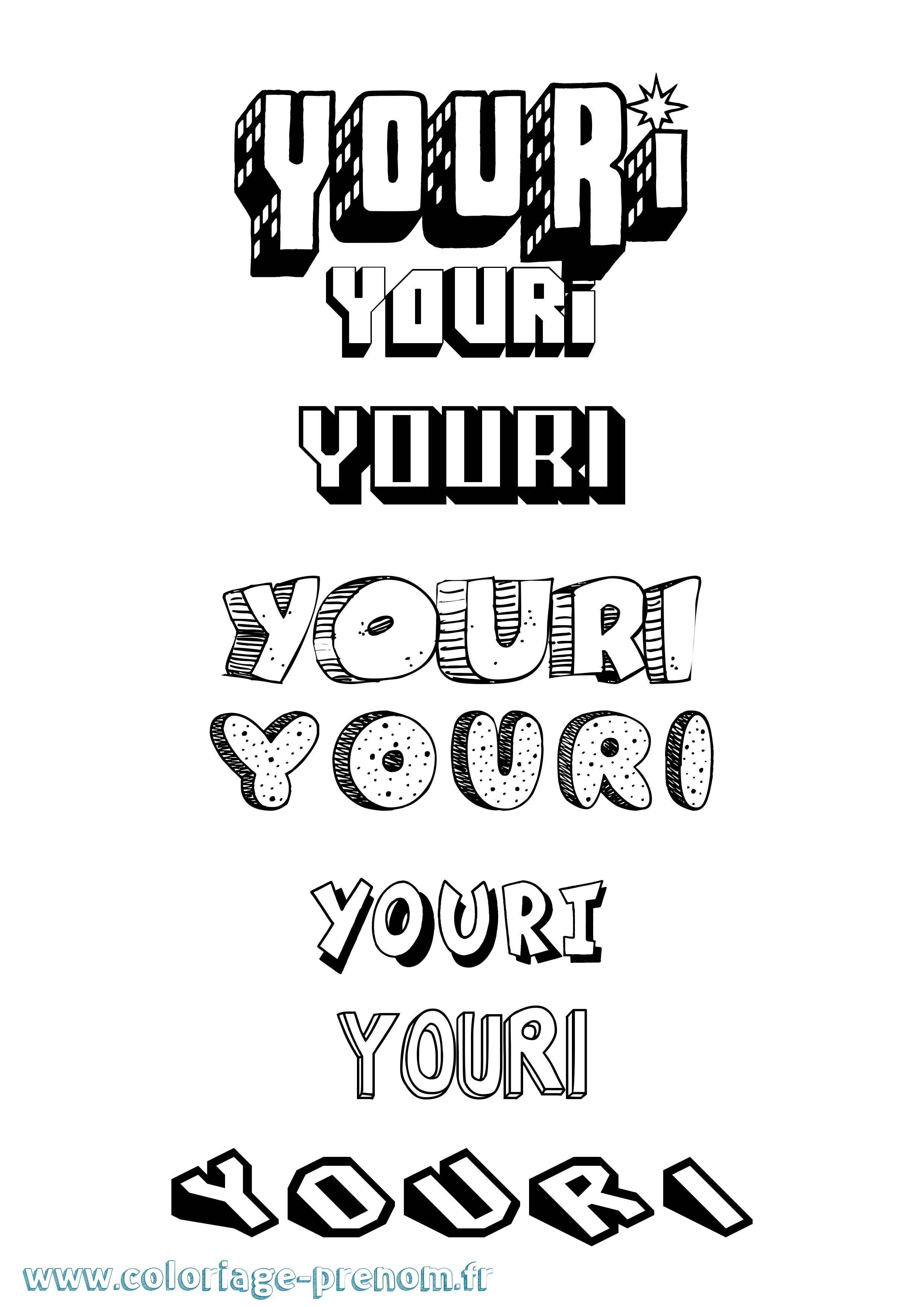 Coloriage Youri Coloriage prénom Youri