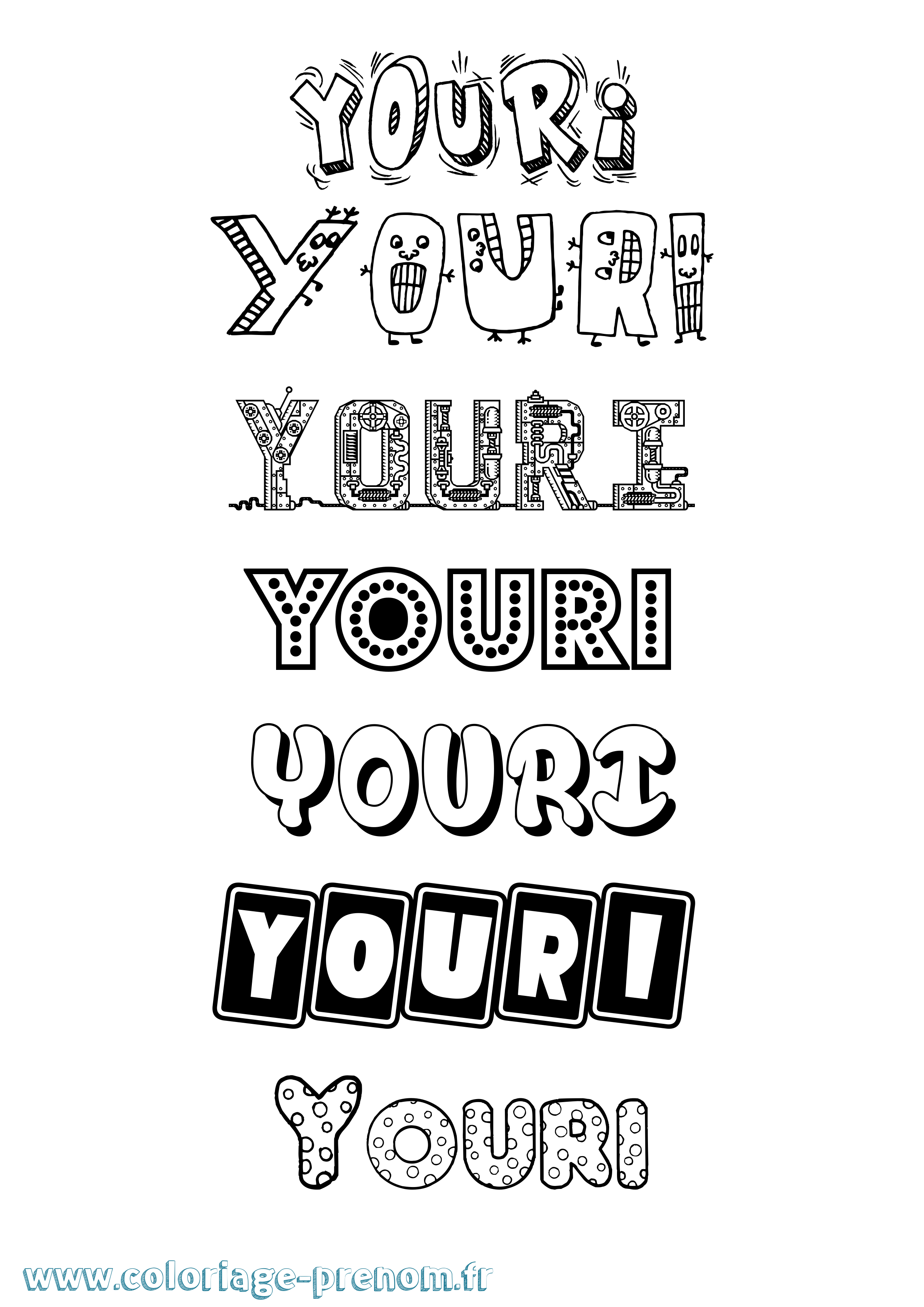 Coloriage Youri Coloriage prénom Youri
