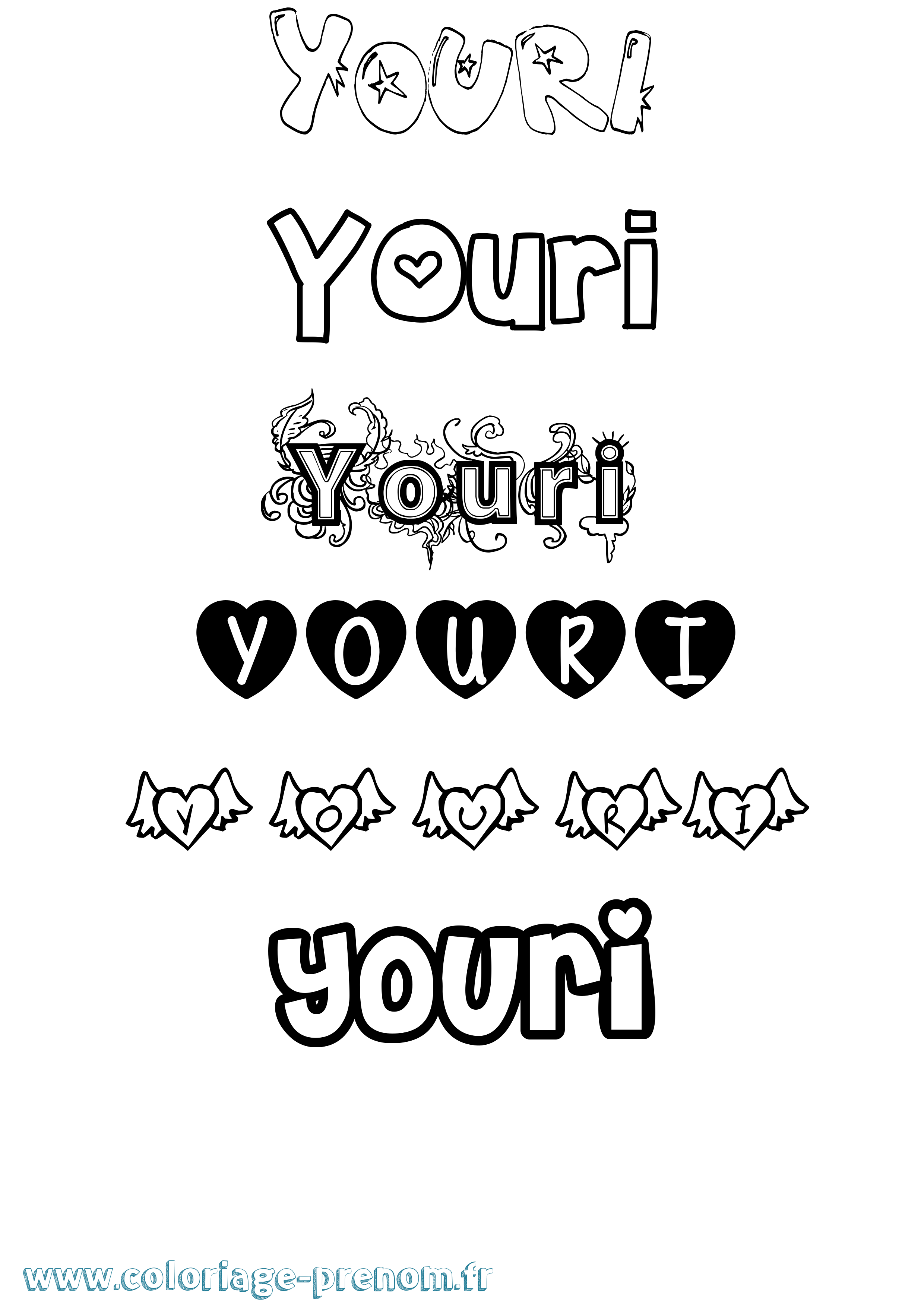 Coloriage Youri Coloriage prénom Youri